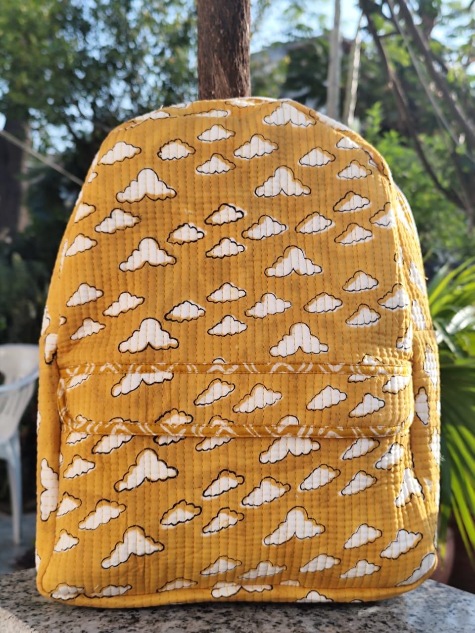 Pure cotton quilted kids backpacks - 12.5x16 inches