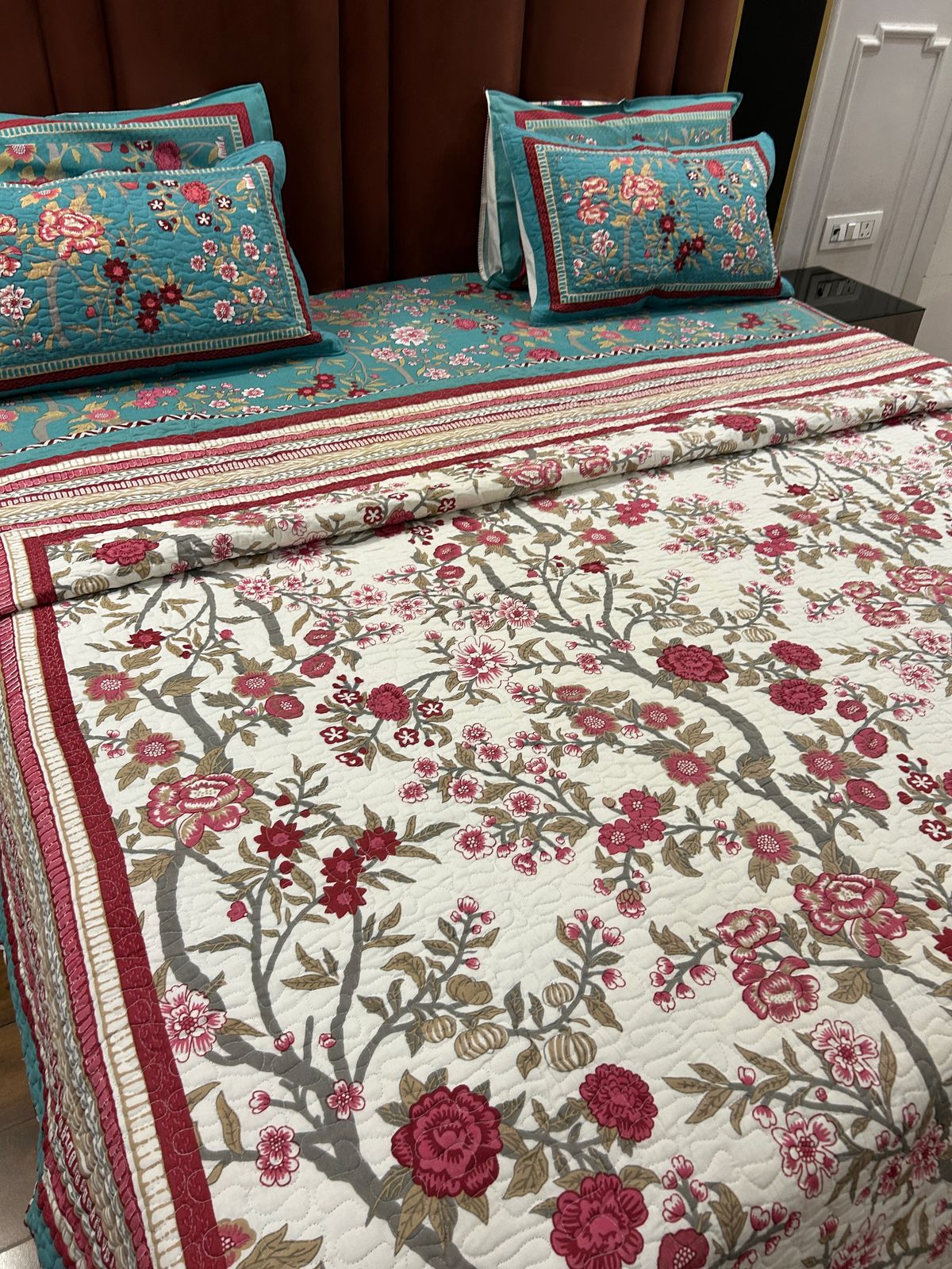 Pure cotton 4 piece king size double bedding set