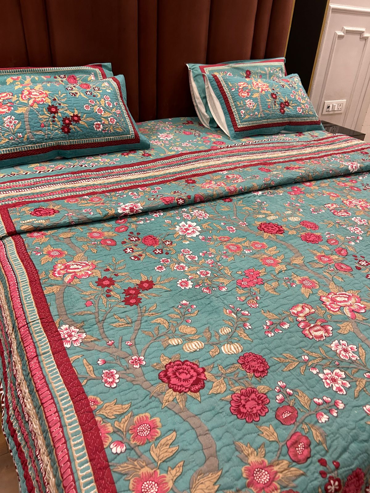 Pure cotton 4 piece king size double bedding set