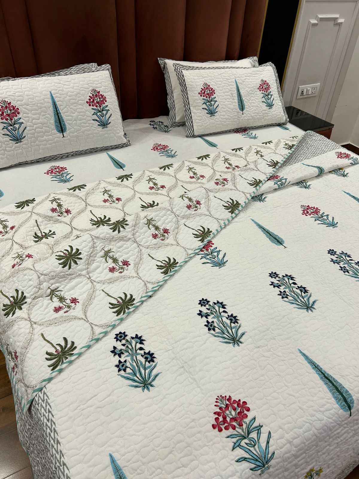 Pure cotton 4 piece king size double bedding set