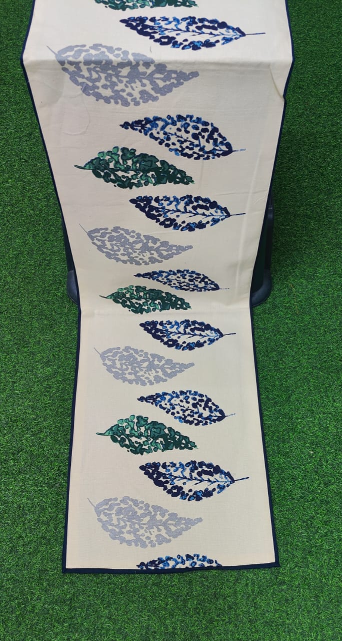Pure cotton screen printed runners for 4 and 6 seater dining tables