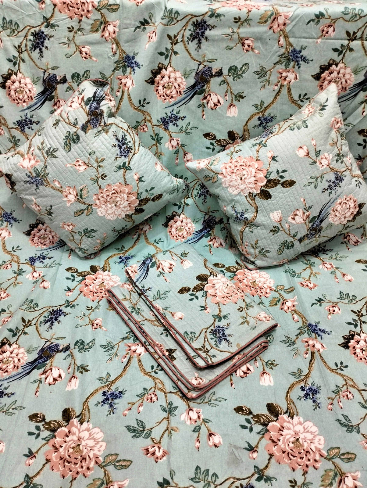 5 piece pure cotton king size bedding combo