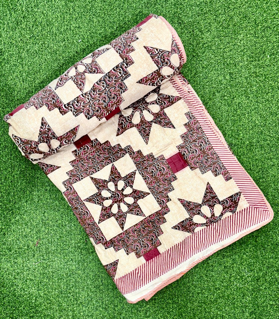 Pure cotton single screen printed reversible AC quilt (60x90 inches)