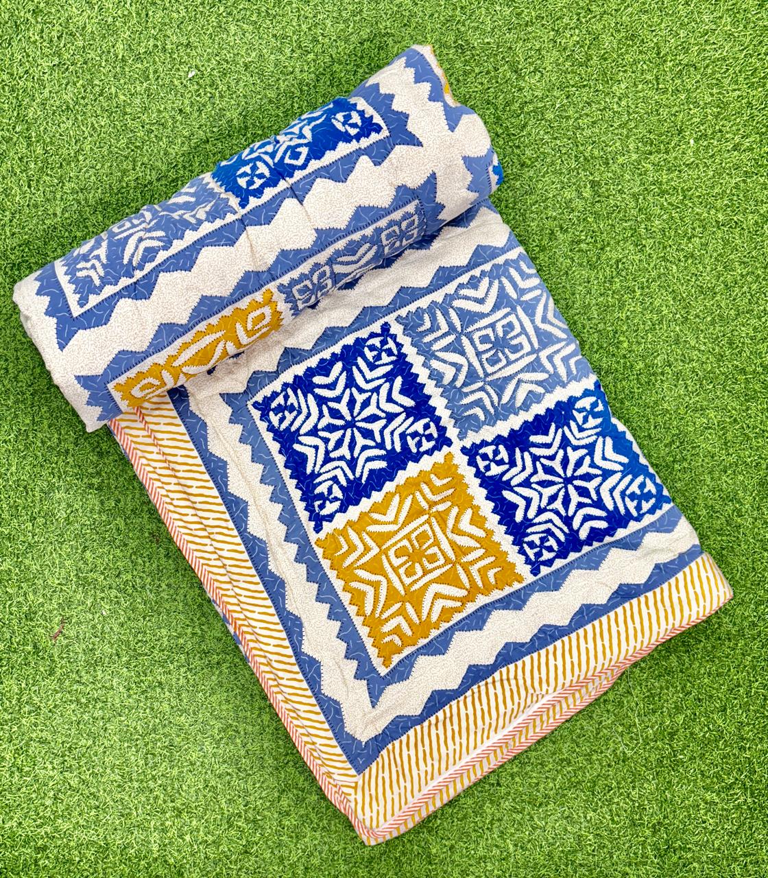 Pure cotton single screen printed reversible AC quilt (60x90 inches)