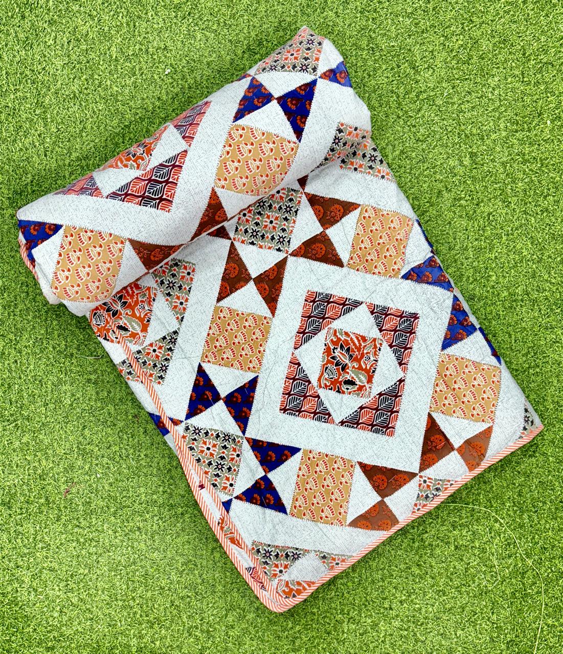 Pure cotton single screen printed reversible AC quilt (60x90 inches)