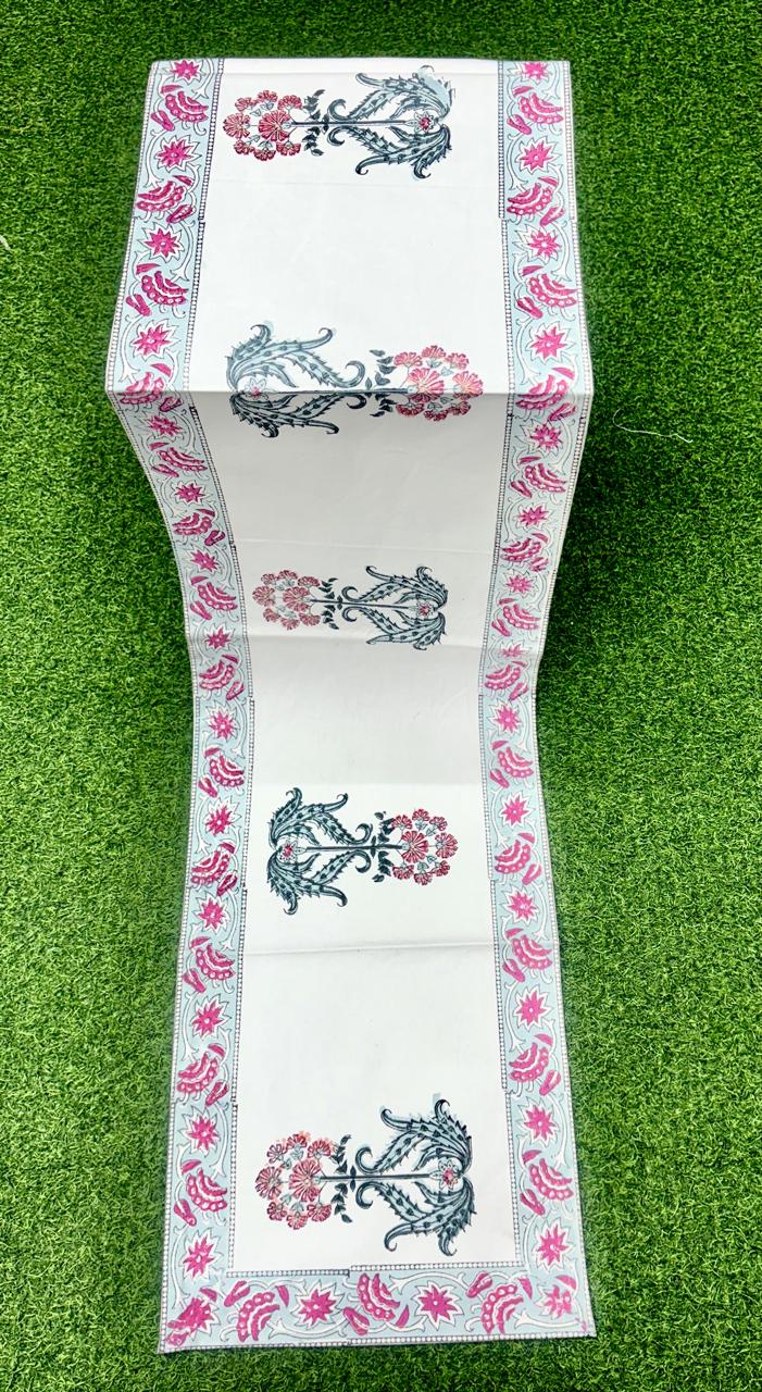 Pure canvas cotton handblock printed runners for 4 and 6 seater dining tables