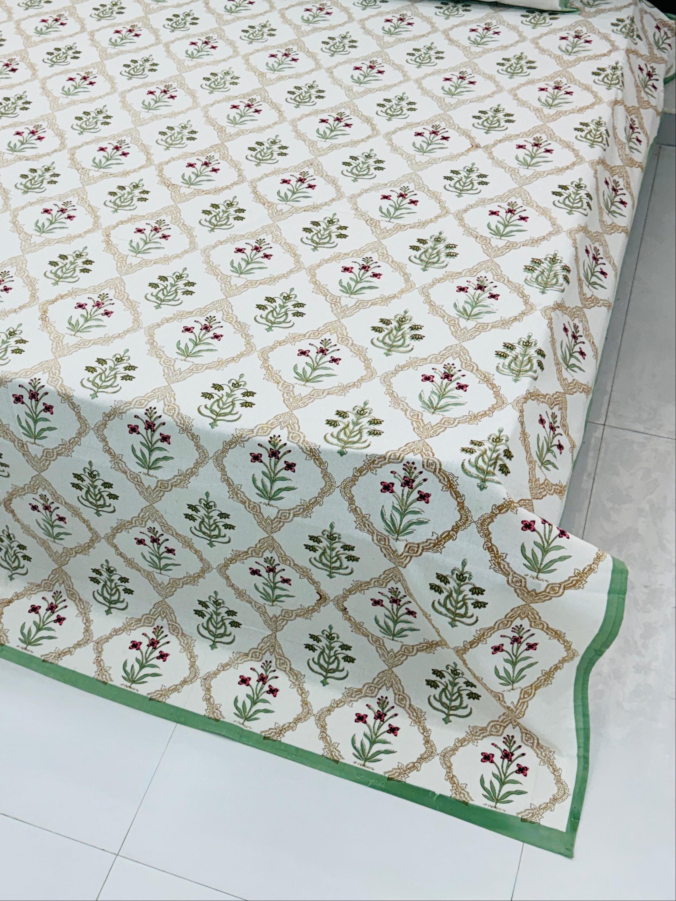 Pure cotton quilted single bedcover without pillow cover (60 x 90 inches)