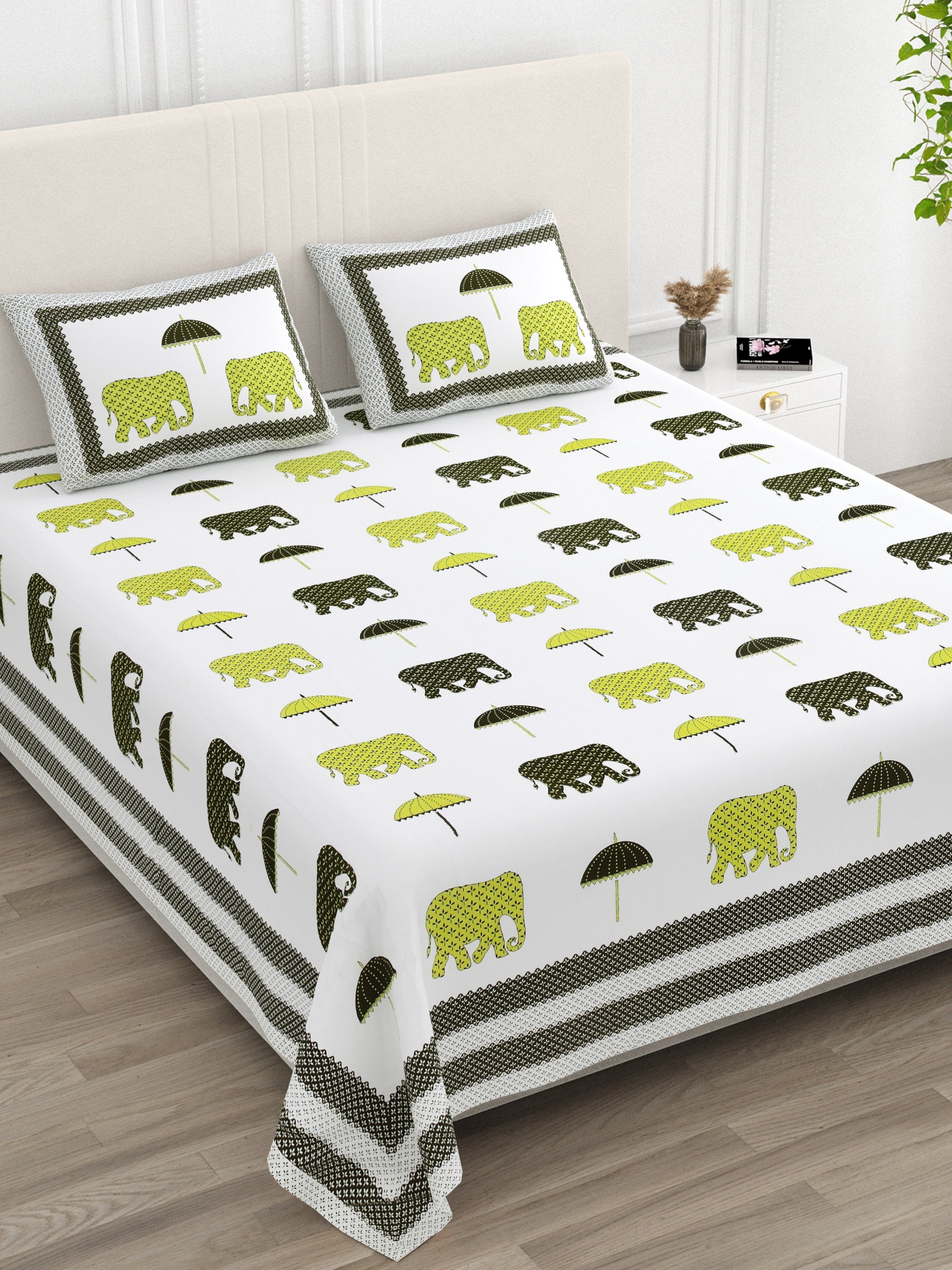 Pure cotton super king size bedsheet 108x108 inches/9x9 feet with 2 pillow covers