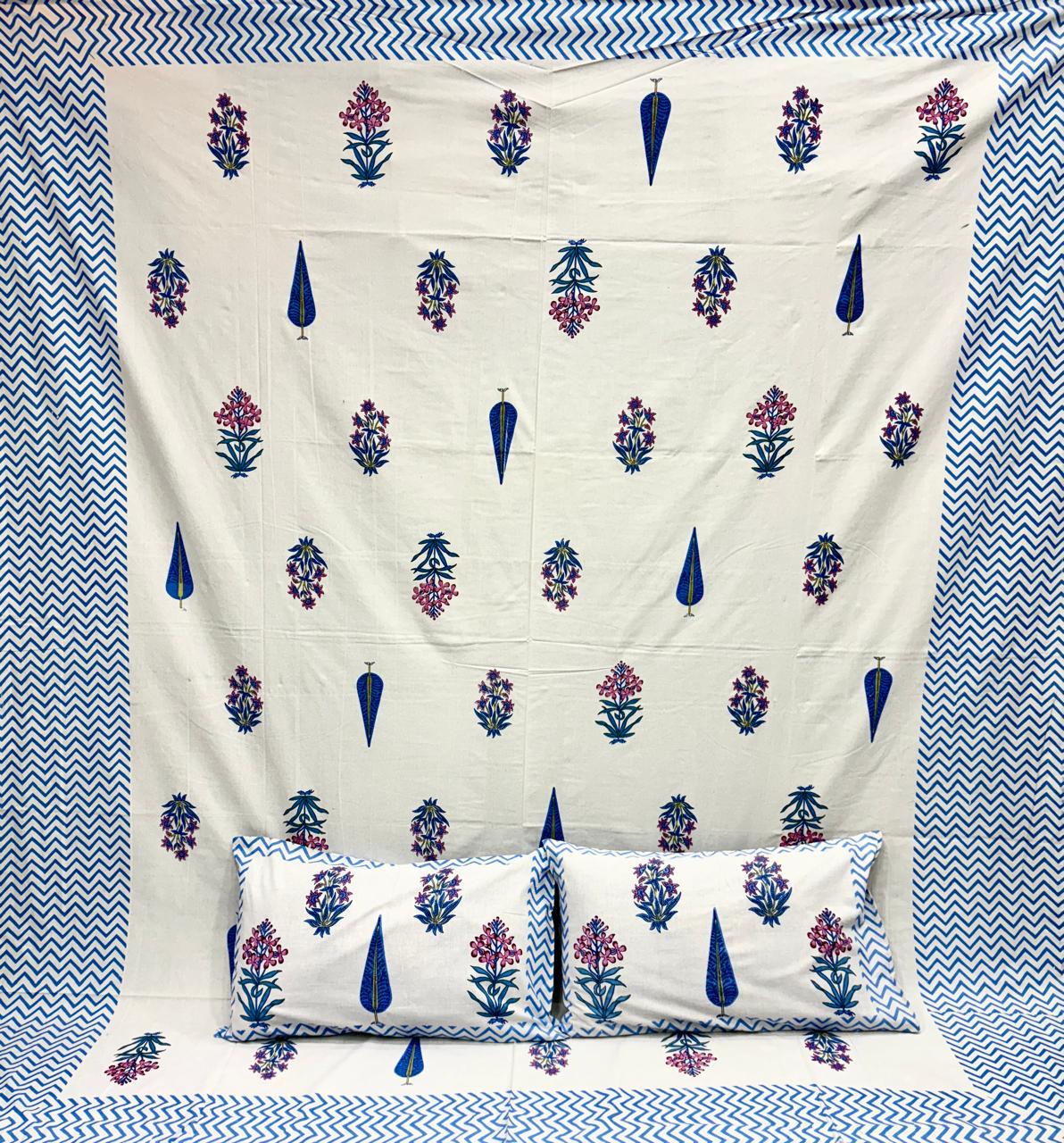 Pure cotton king size double bedsheet with two pillow covers (100x108 inches) Pure cotton king size double bedsheet with two pillow covers (100x108 inches)