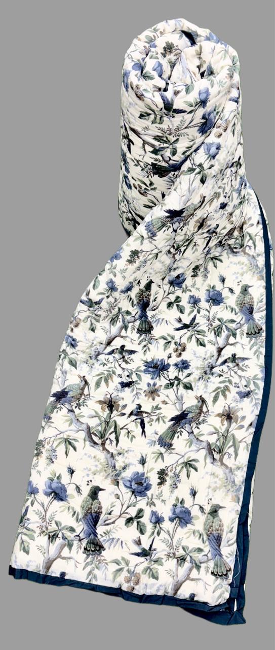 Pure mulmul cotton screen printed reversible double razai (90x108 inches)