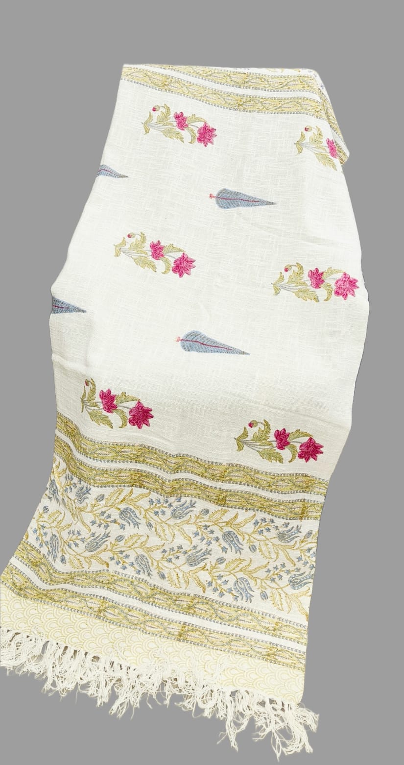 Pure cotton TNT slub hand-block printed sofa throws (60x80 inches)