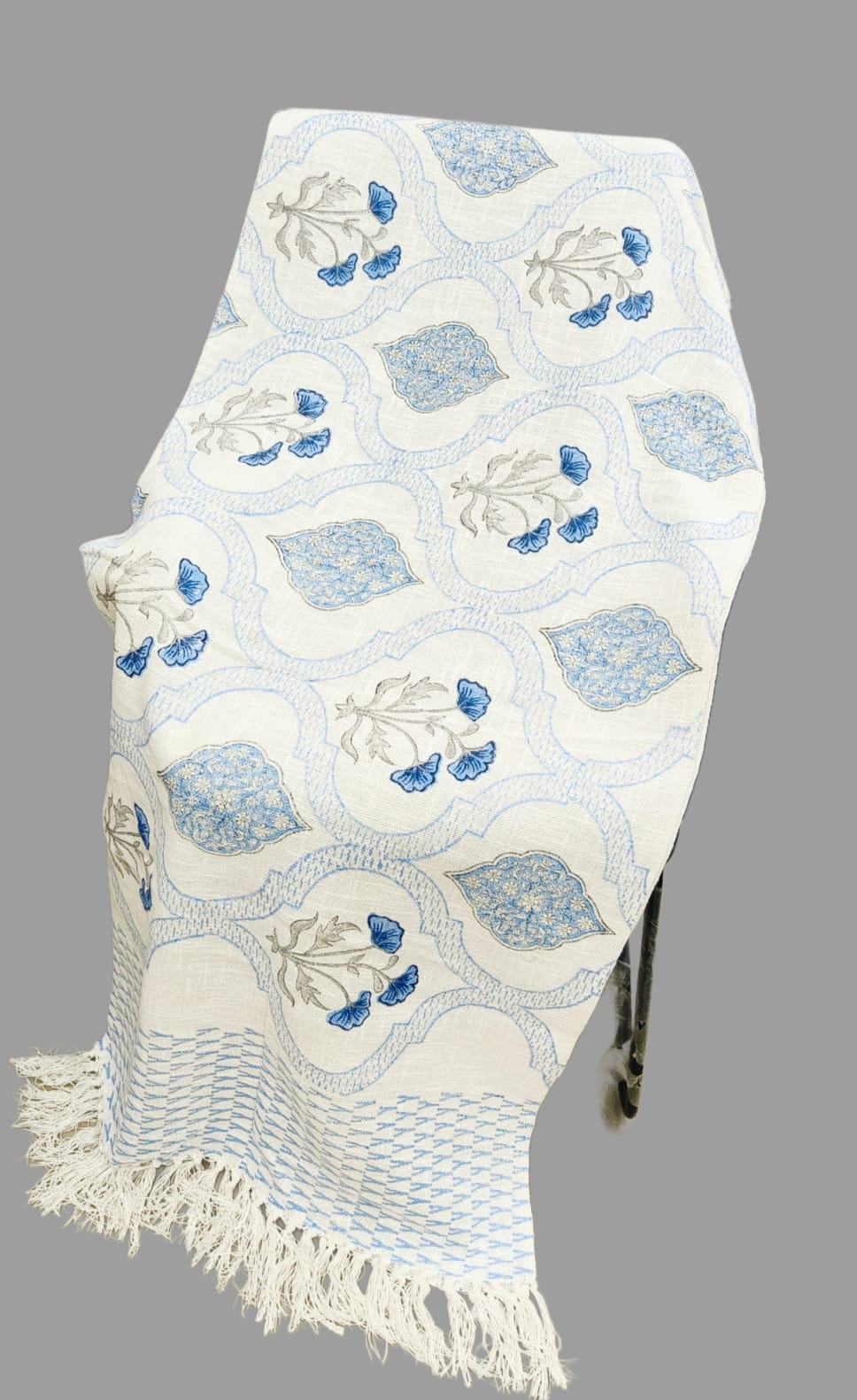Pure cotton TNT slub hand-block printed sofa throws (60x80 inches)