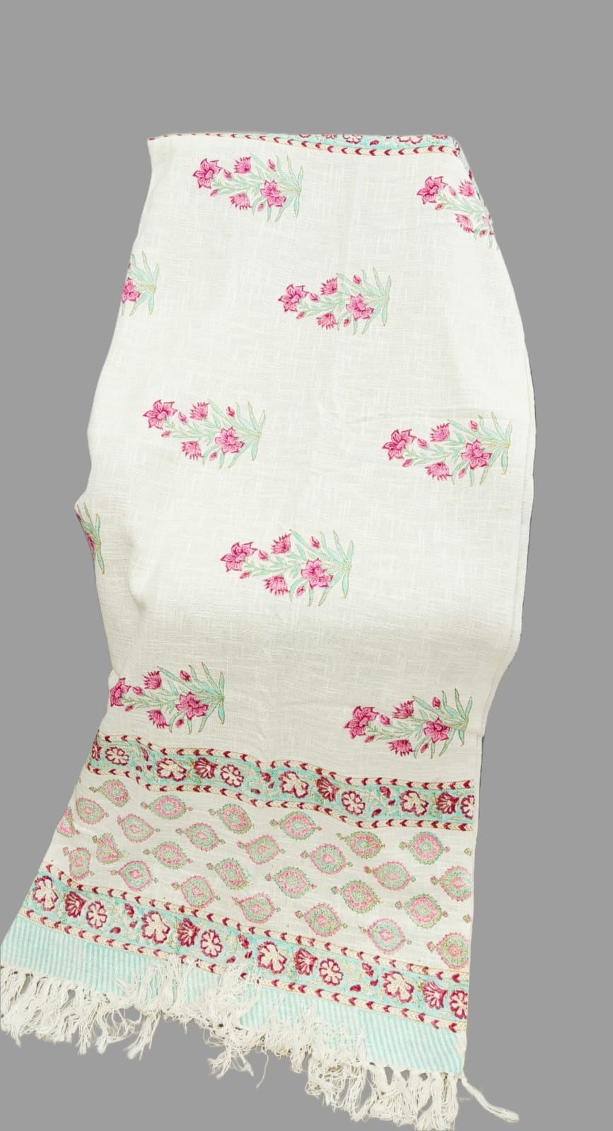 Pure cotton TNT slub hand-block printed sofa throws (60x80 inches)