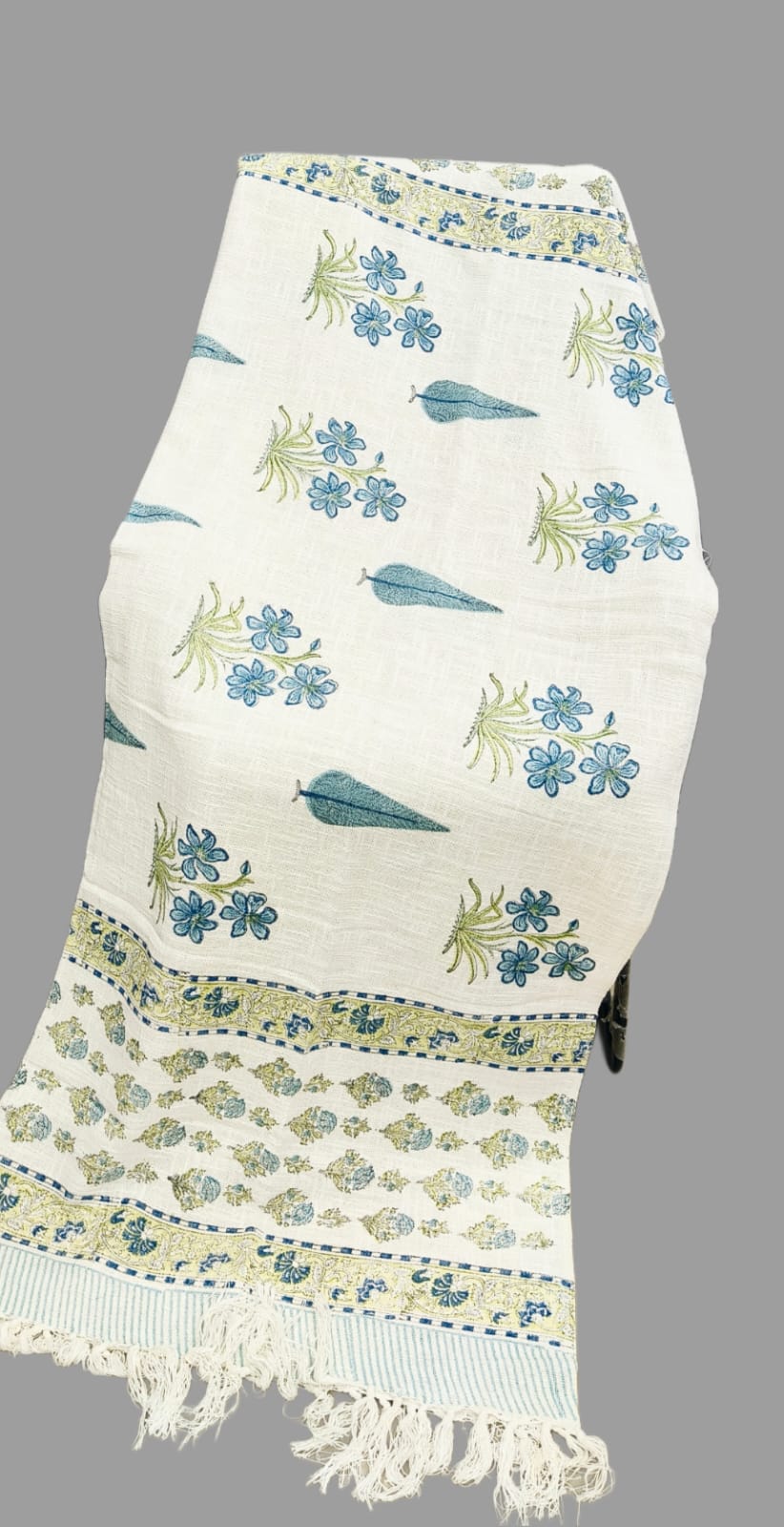 Pure cotton TNT slub hand-block printed sofa throws (60x80 inches)