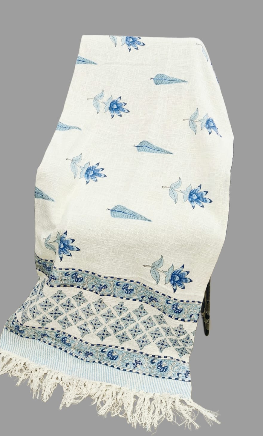 Pure cotton TNT slub hand-block printed sofa throws (60x80 inches)