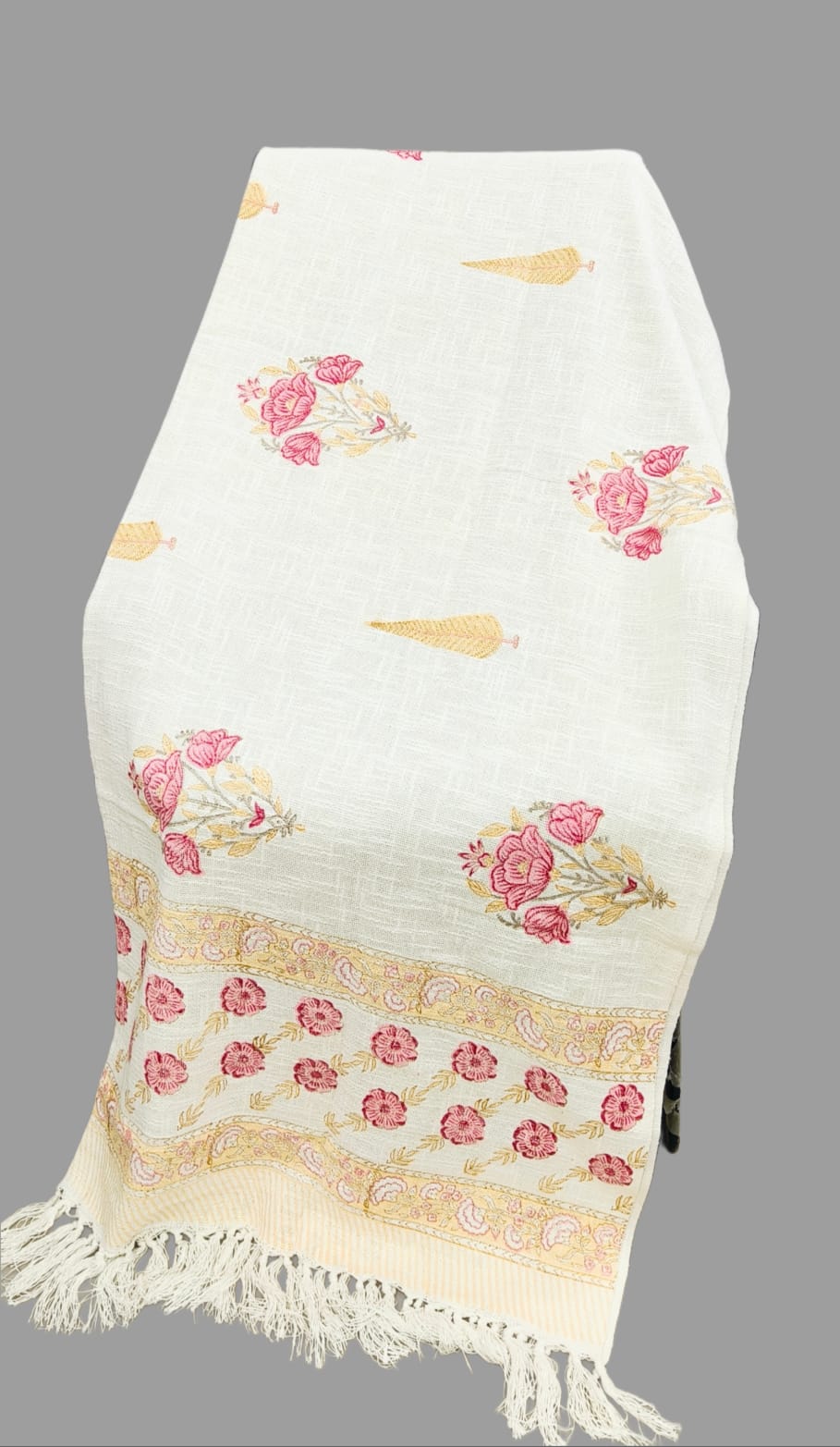Pure cotton TNT slub hand-block printed sofa throws (60x80 inches)