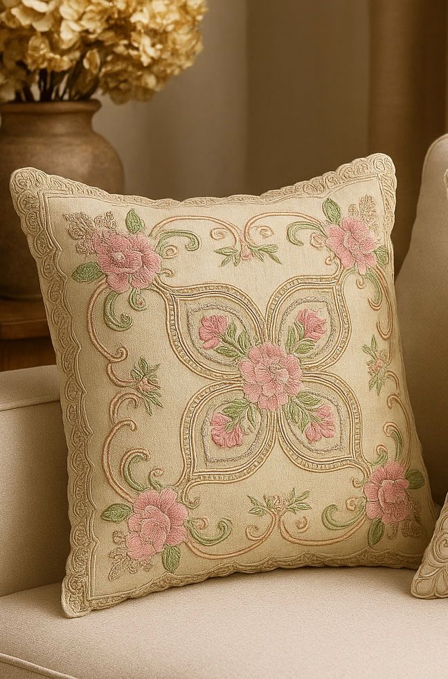 Jacquard blend embroidered cushion covers 20x20 inches