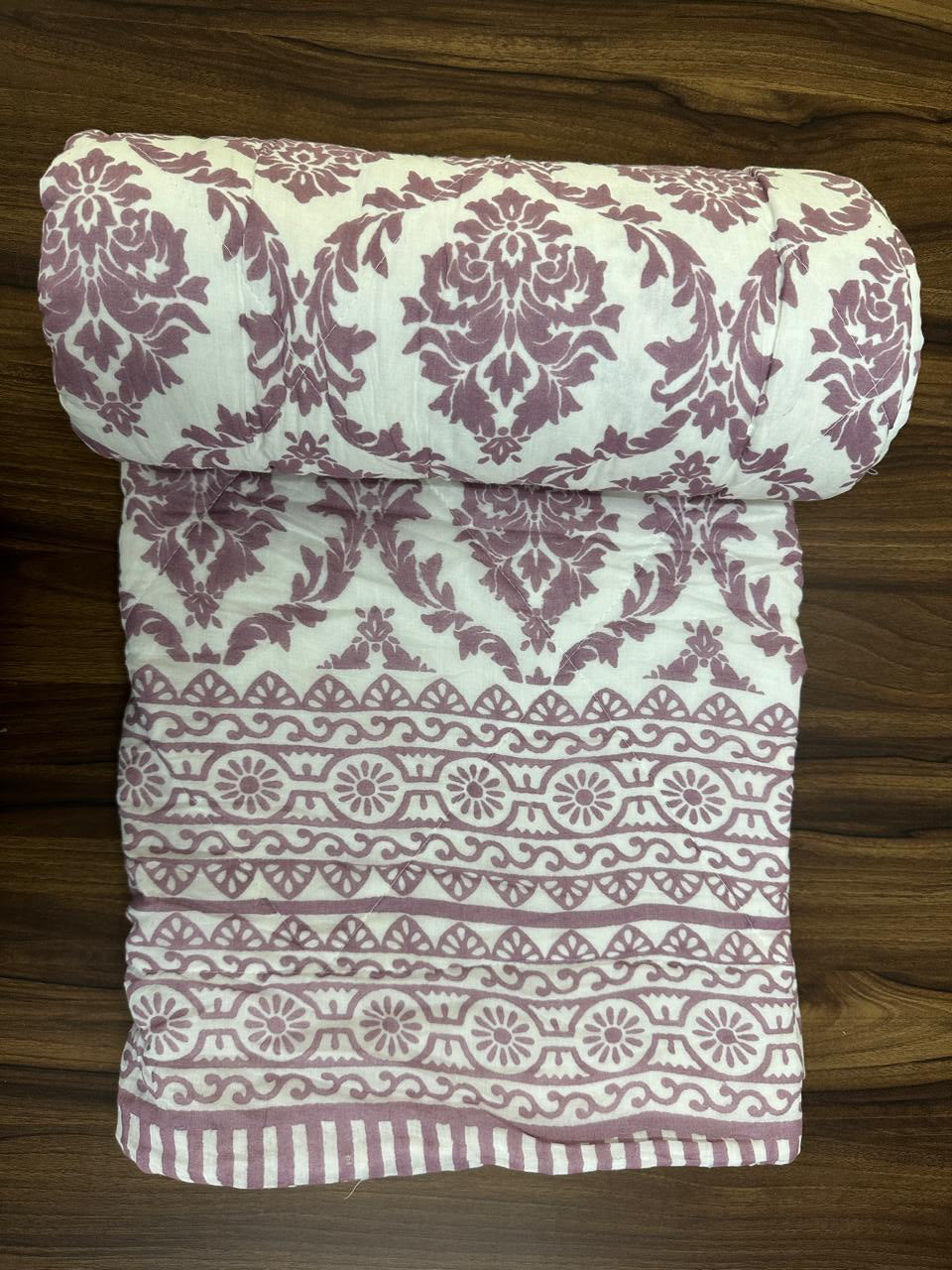 Pure mulmul cotton screen printed single razai/quilt (60x90 inches)