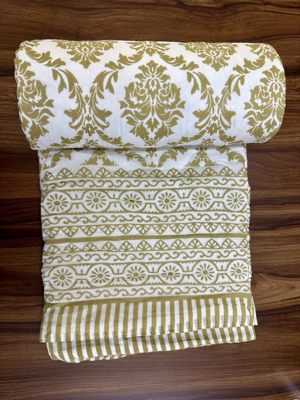 Pure mulmul cotton screen printed single razai/quilt (60x90 inches)
