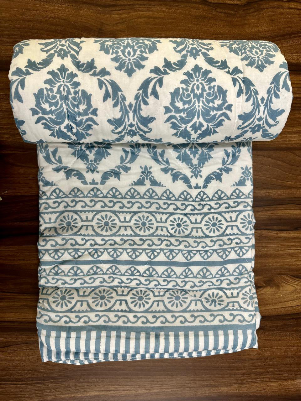 Pure mulmul cotton screen printed single razai/quilt (60x90 inches)