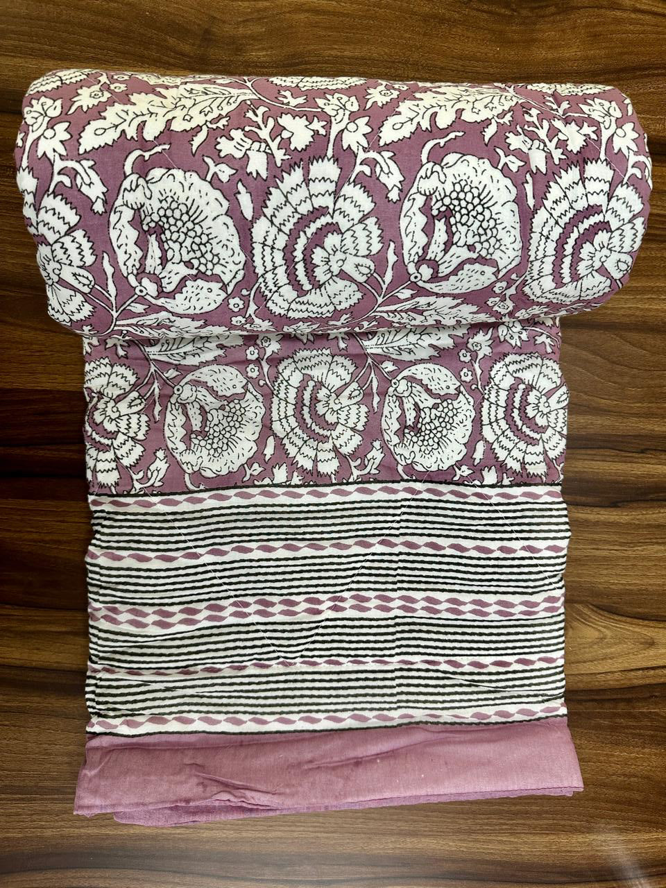 Pure mulmul cotton screen printed single razai/quilt (60x90 inches)