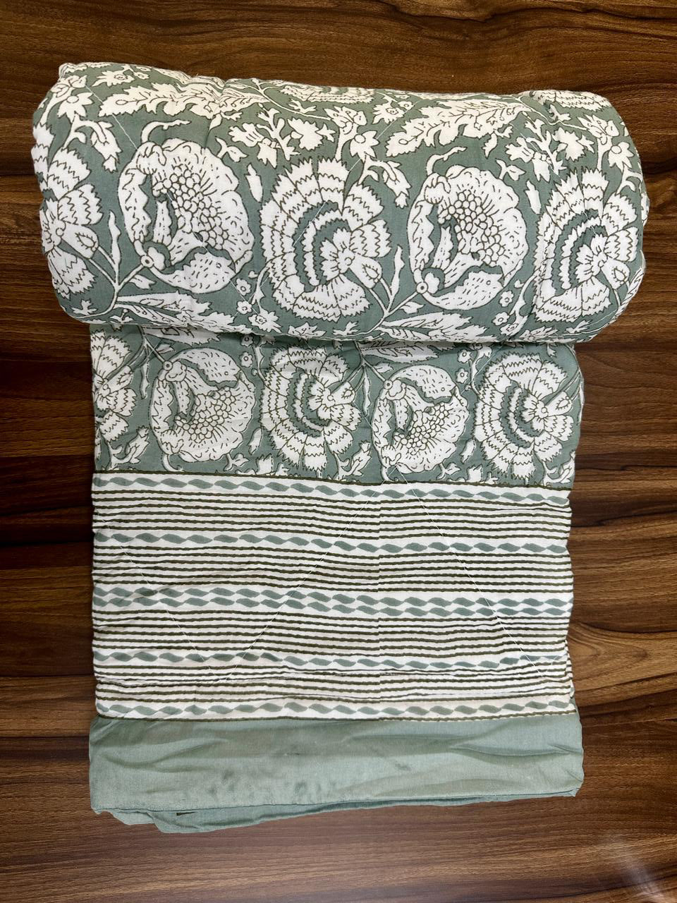Pure mulmul cotton screen printed single razai/quilt (60x90 inches)