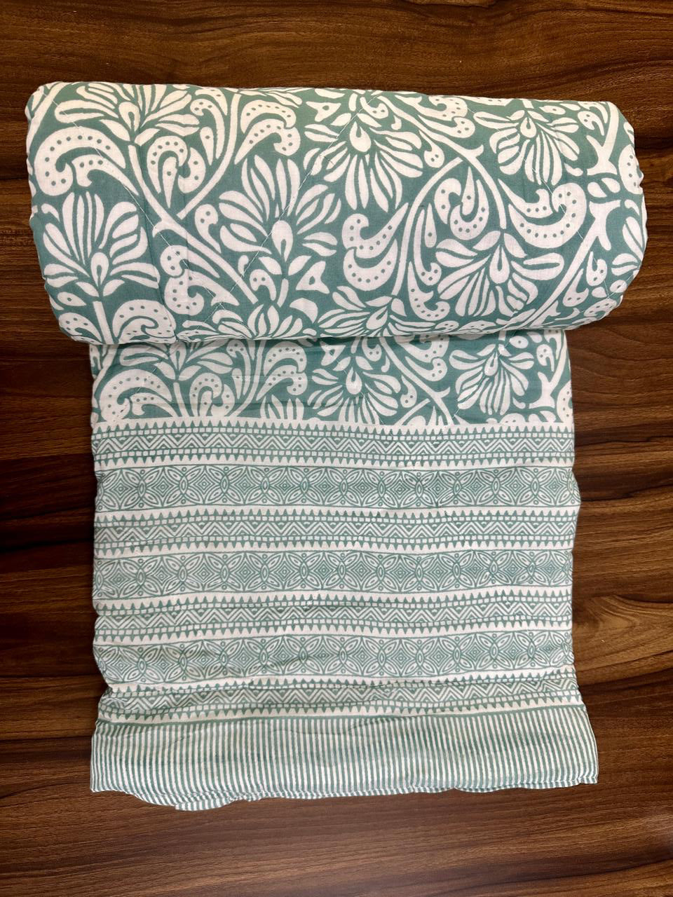 Pure mulmul cotton screen printed single razai/quilt (60x90 inches)