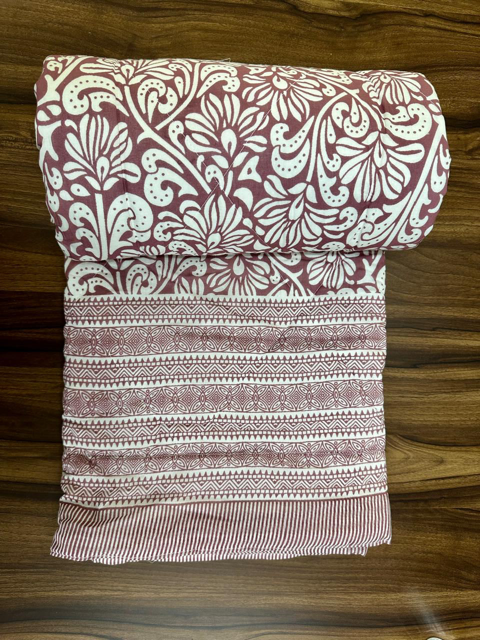 Pure mulmul cotton screen printed single razai/quilt (60x90 inches)