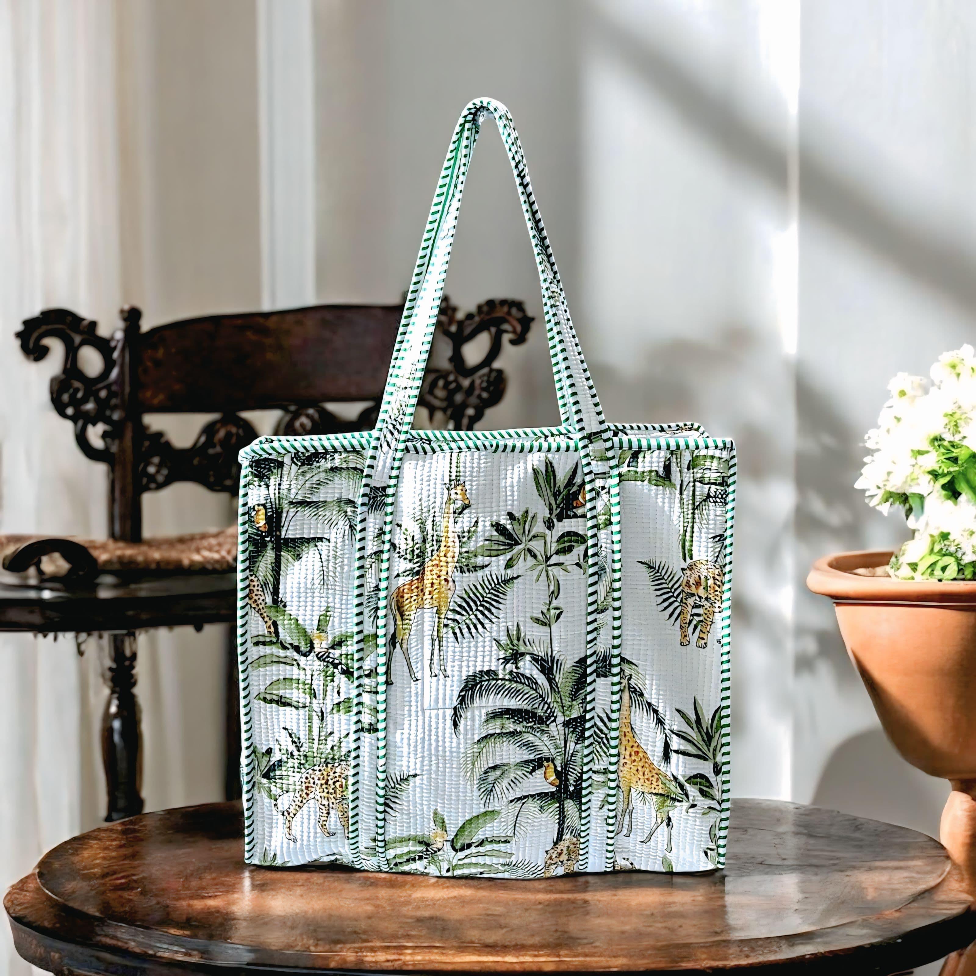 Pure cotton quilted tote bags (18x18 inches)