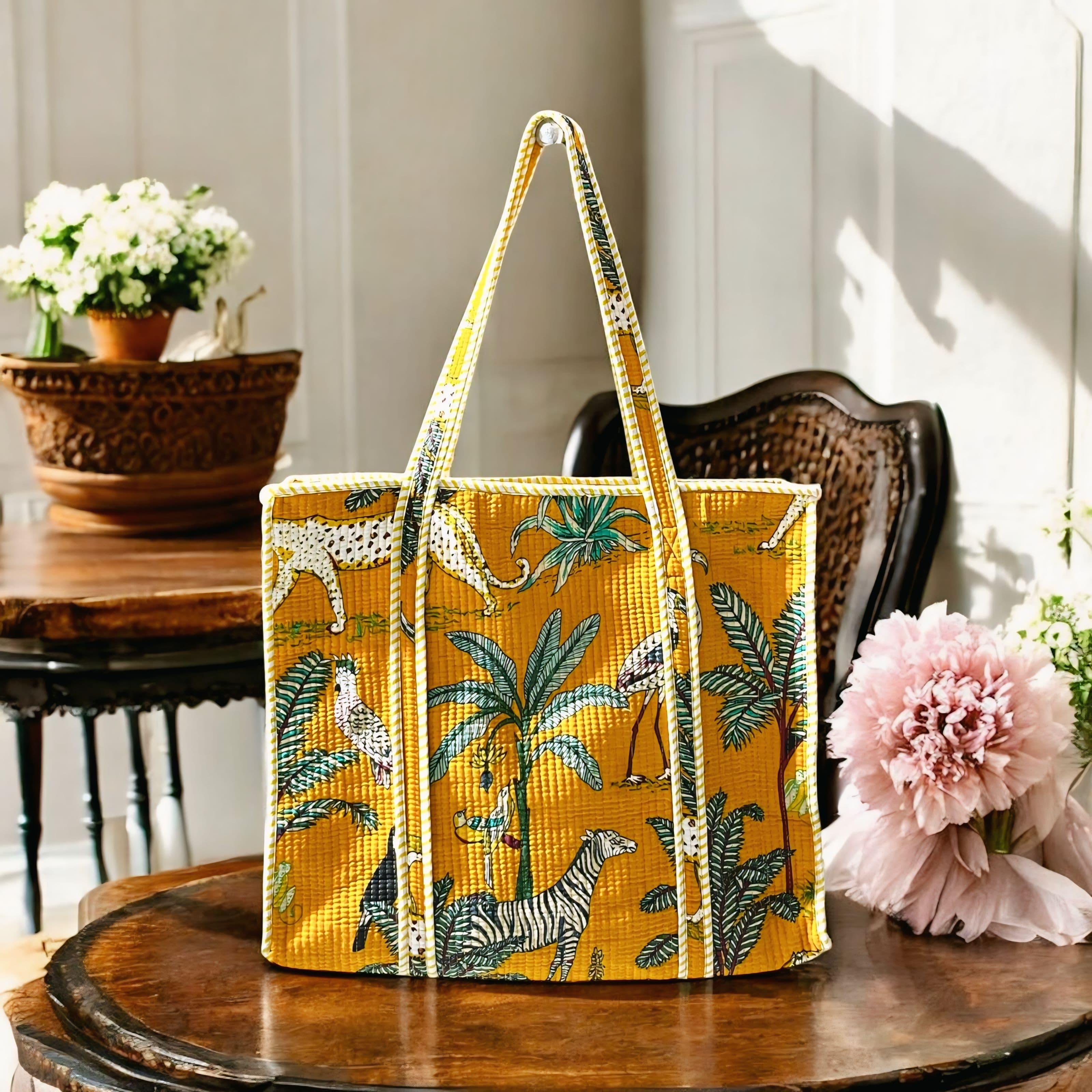 Pure cotton quilted tote bags (18x18 inches)