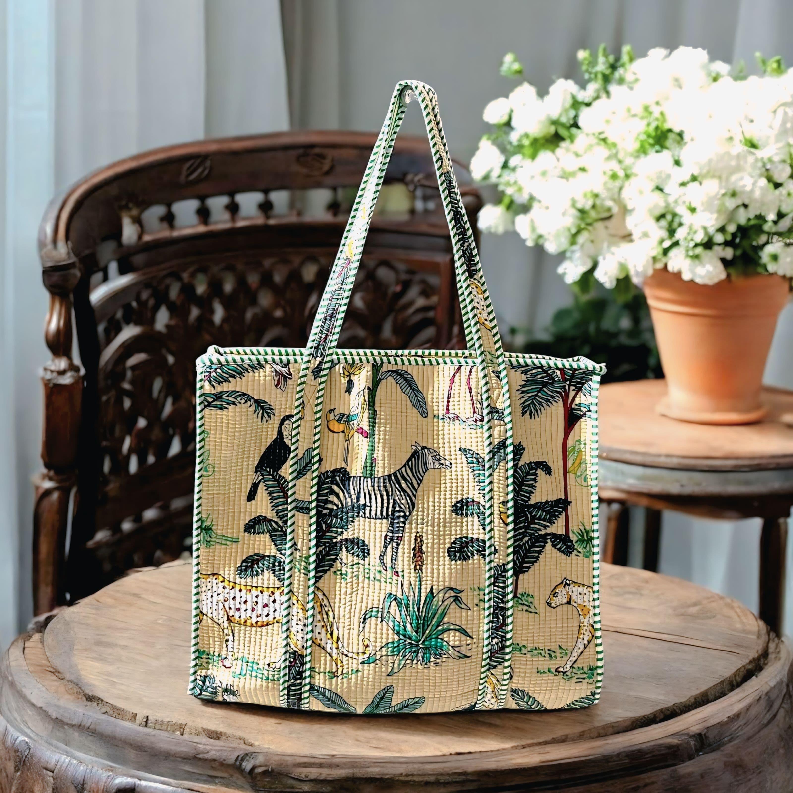 Pure cotton quilted tote bags (18x18 inches)