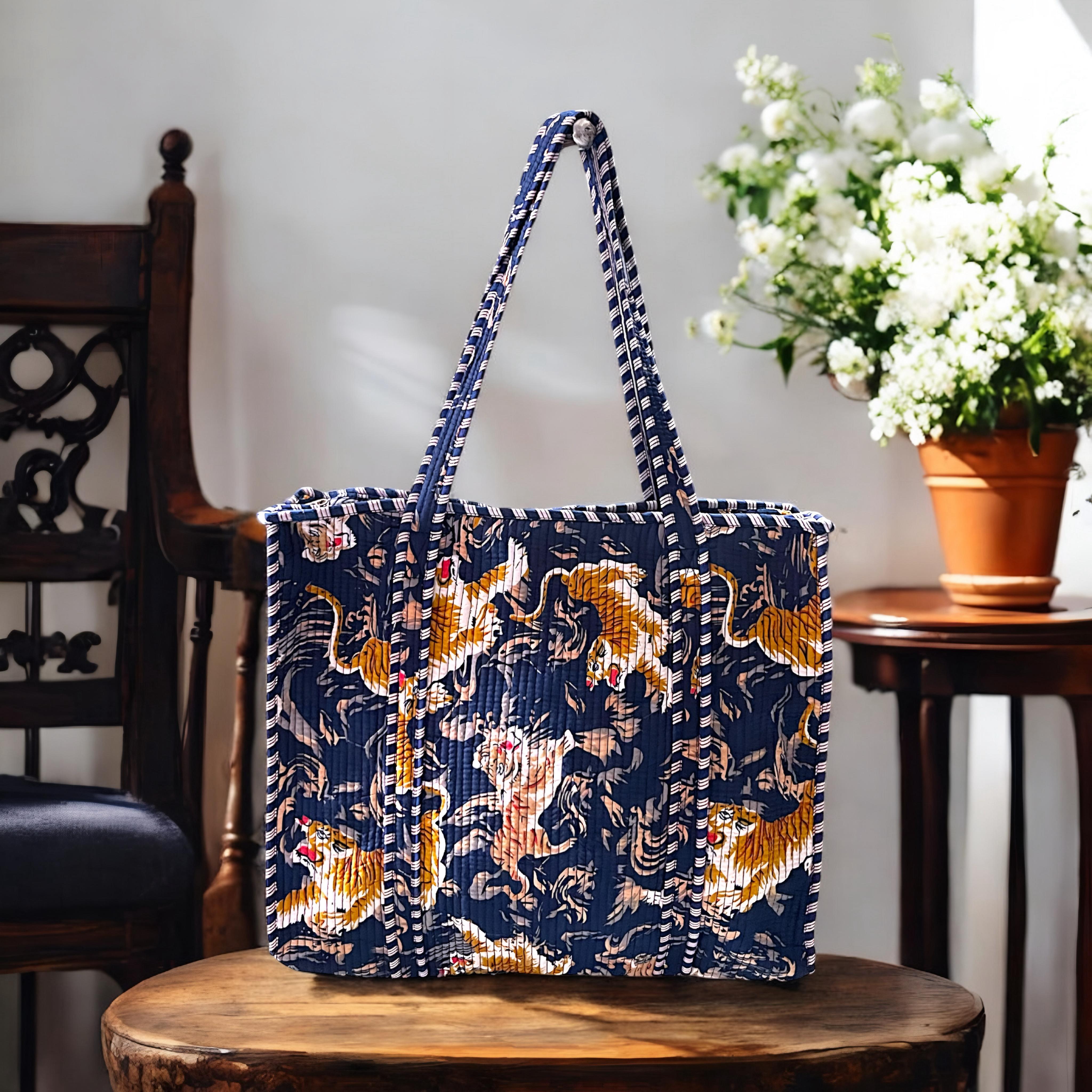 Pure cotton quilted tote bags (18x18 inches)