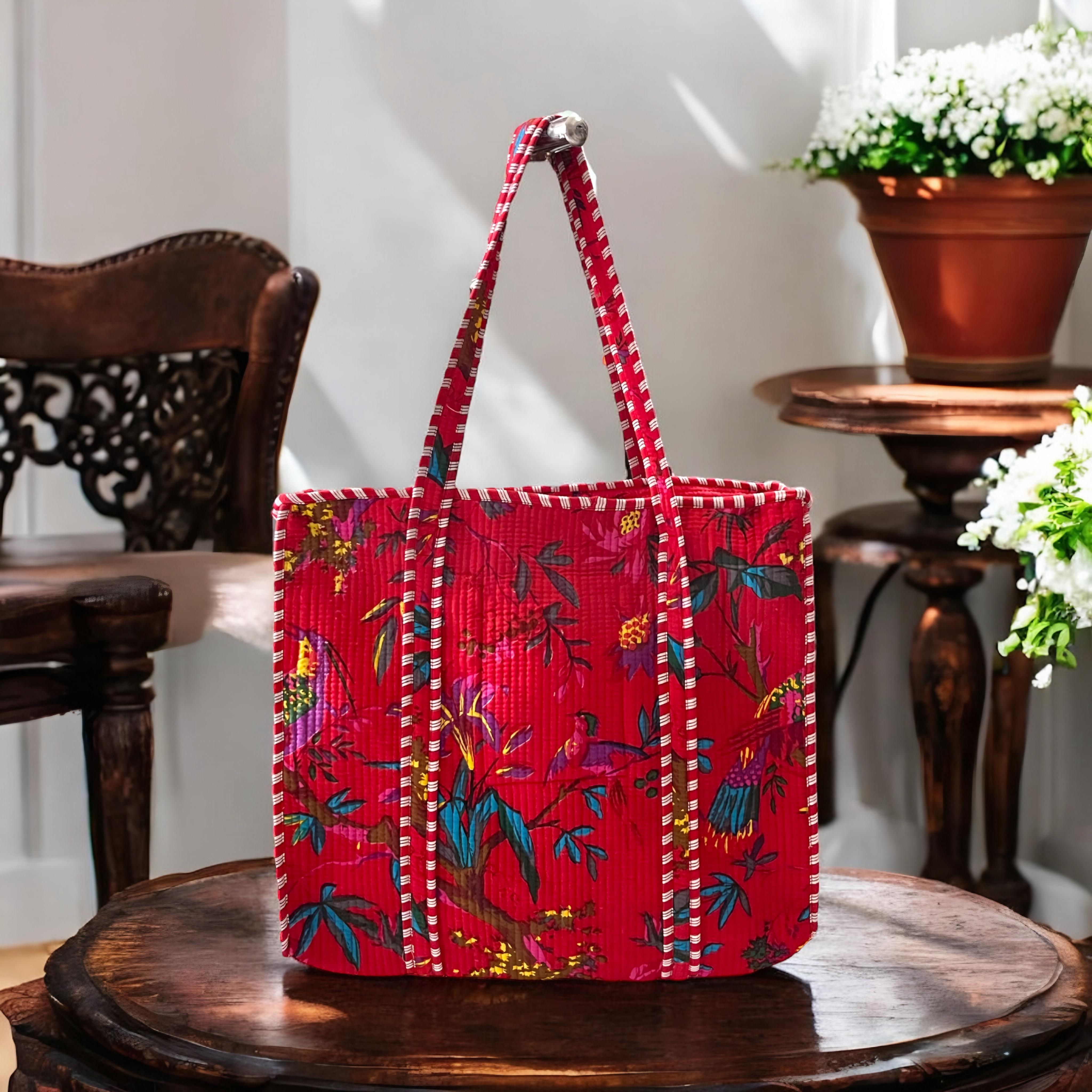 Pure cotton quilted tote bags (18x18 inches)