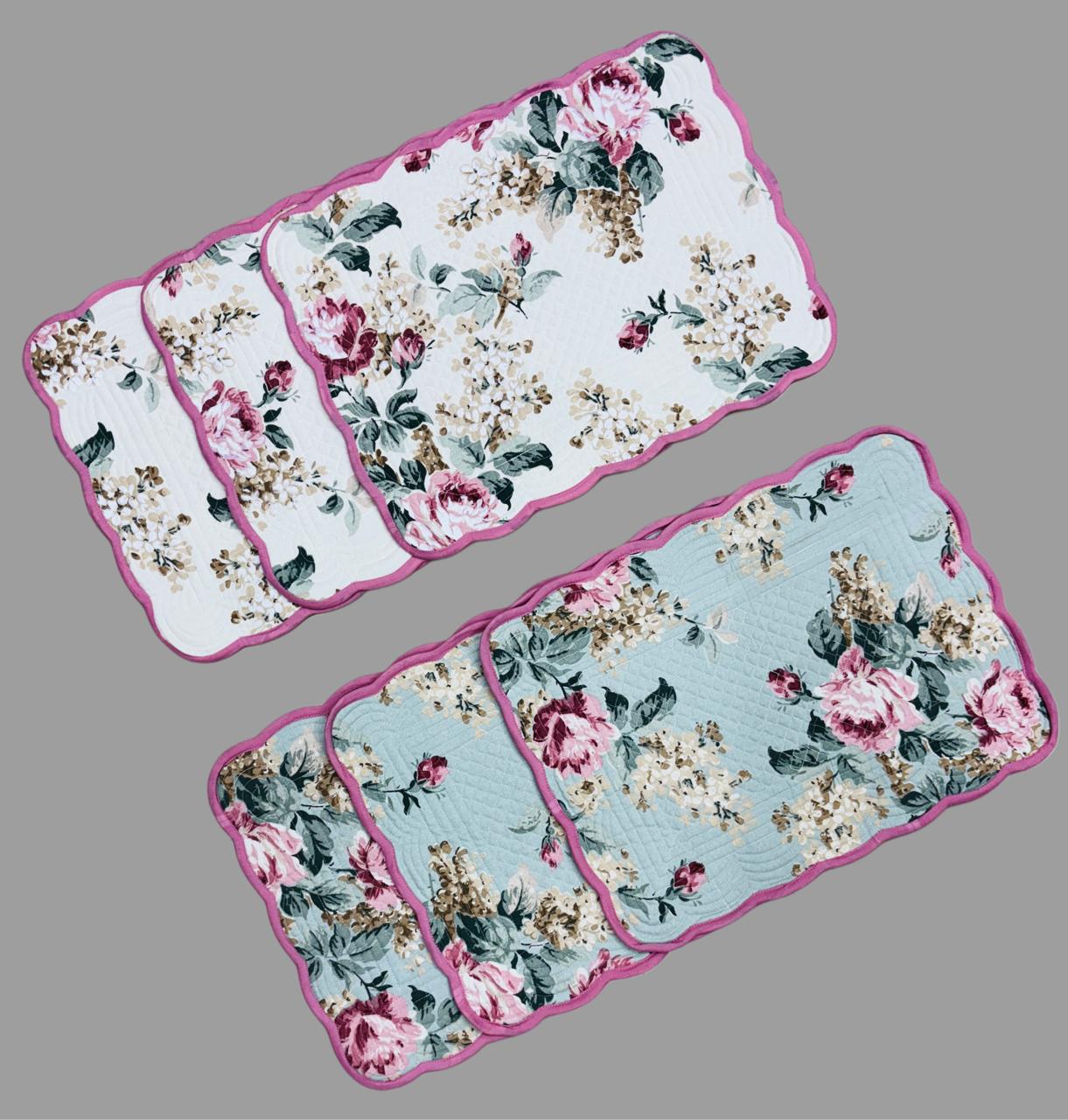 Pure cotton quilted dining table placemats (set of 6)