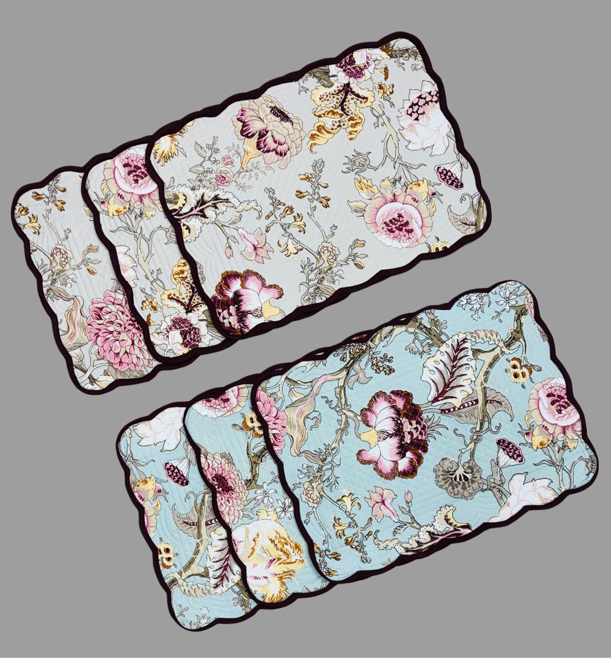 Pure cotton quilted dining table placemats (set of 6)