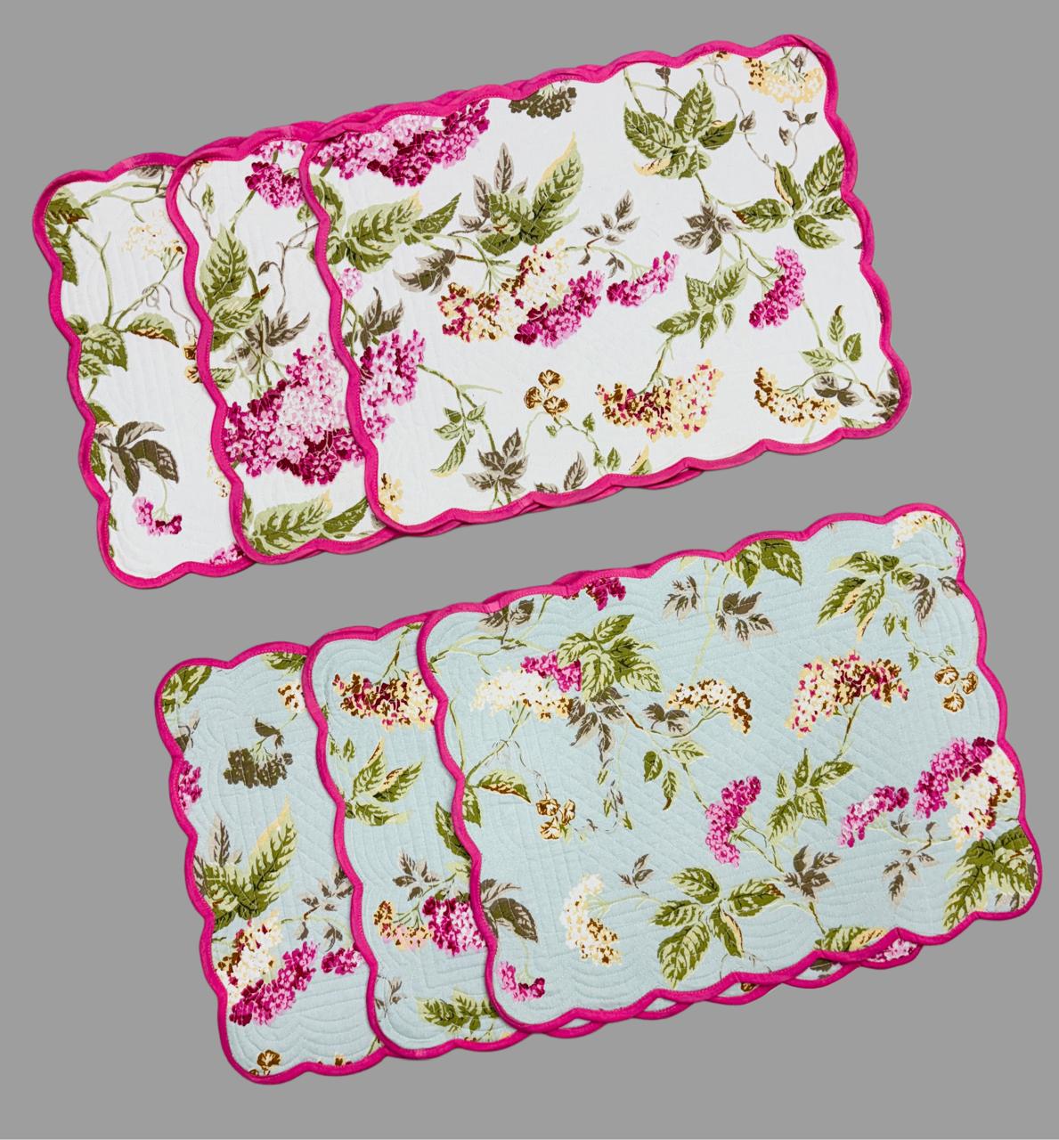 Pure cotton quilted dining table placemats (set of 6)