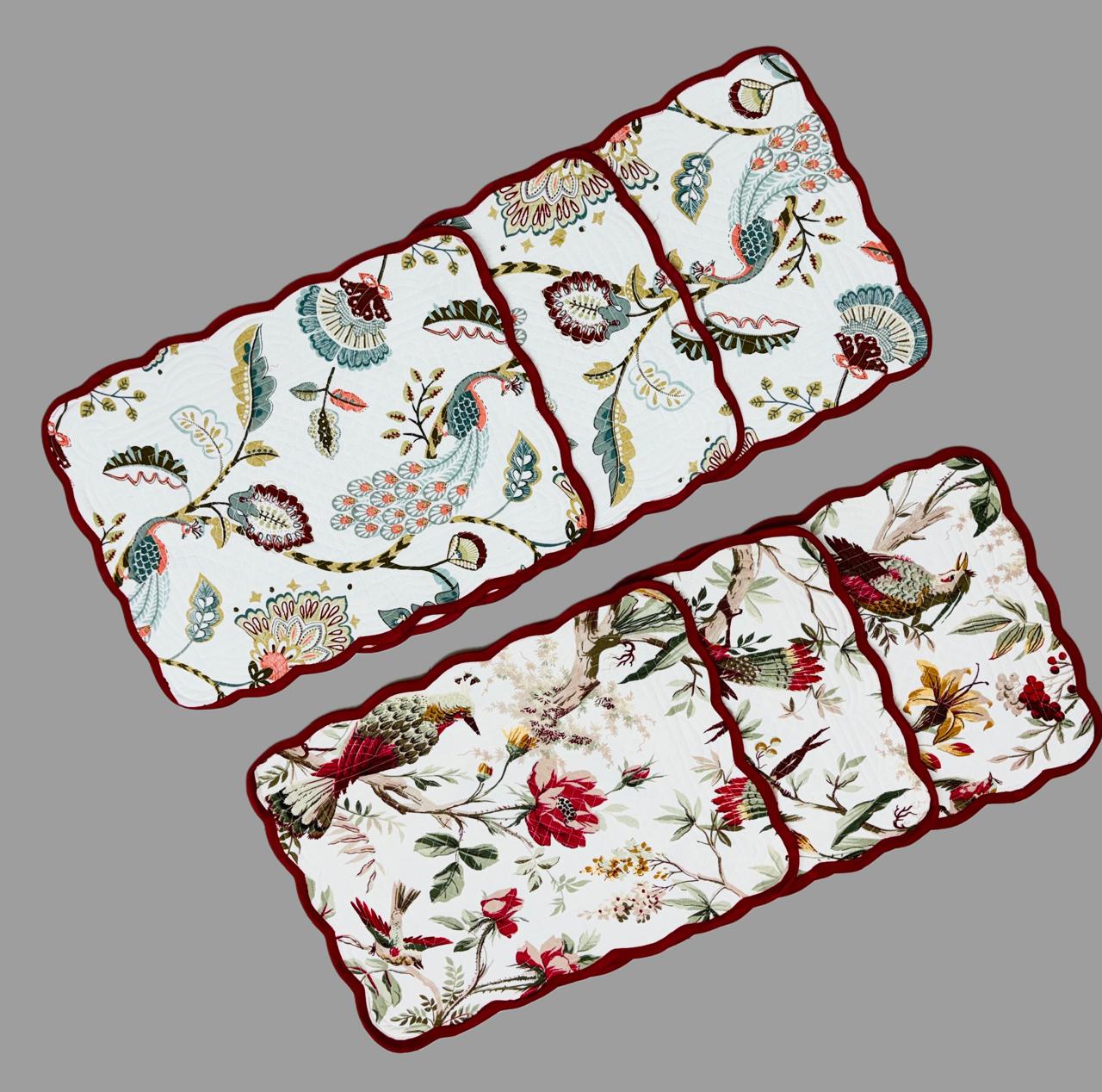 Pure cotton quilted dining table placemats (set of 6)