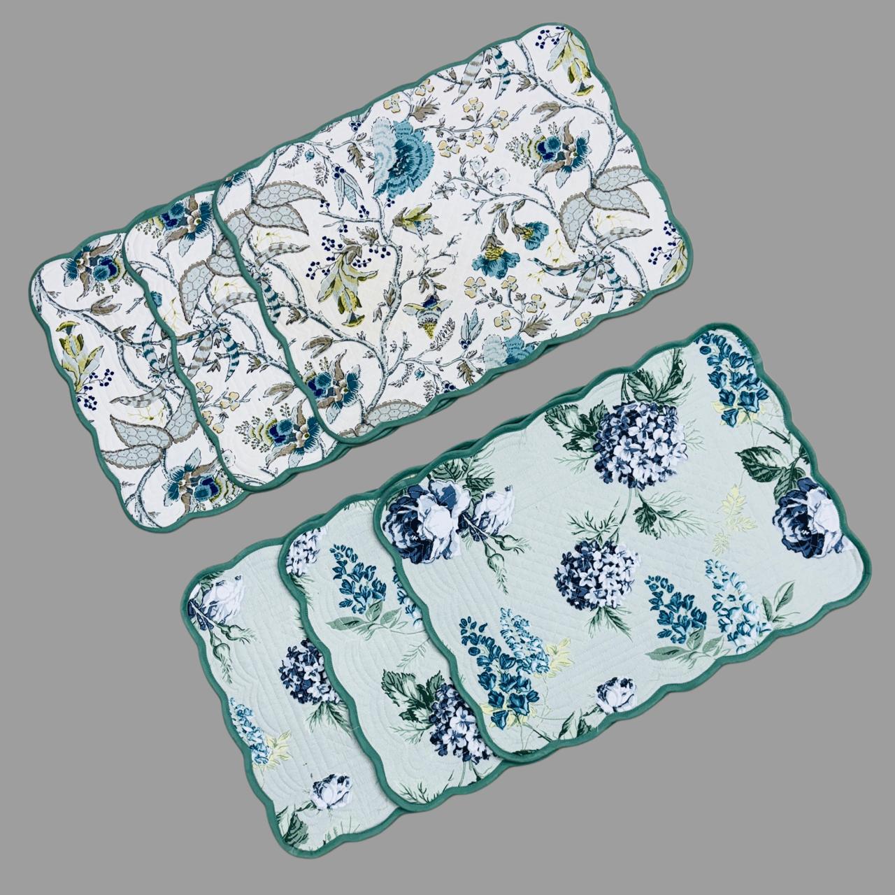 Pure cotton quilted dining table placemats (set of 6)