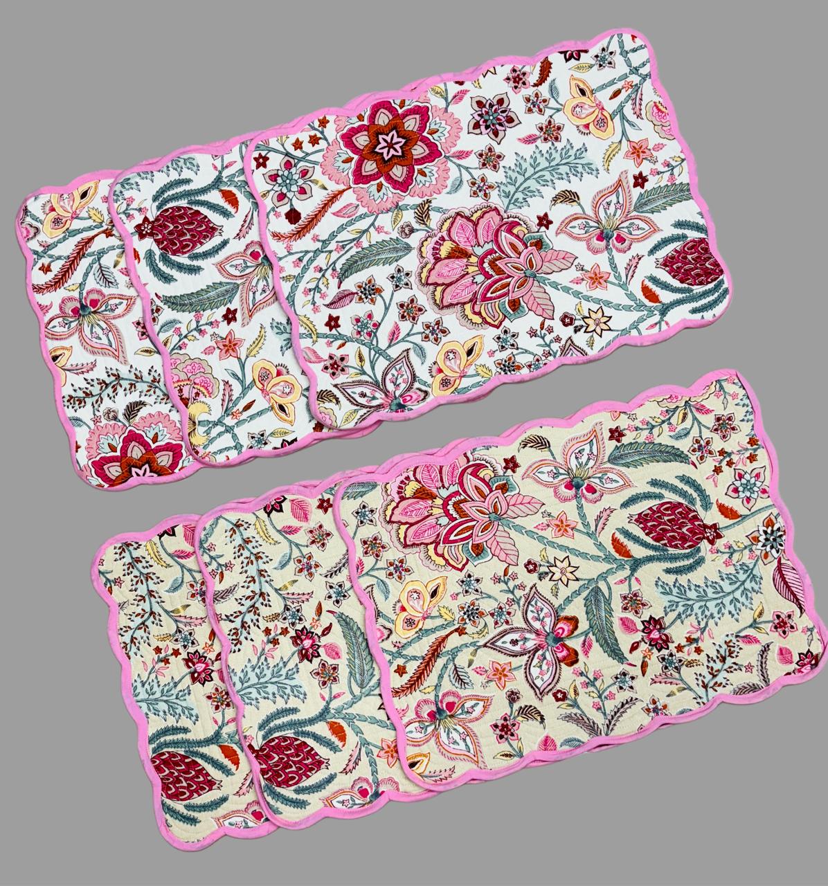 Pure cotton quilted dining table placemats (set of 6)