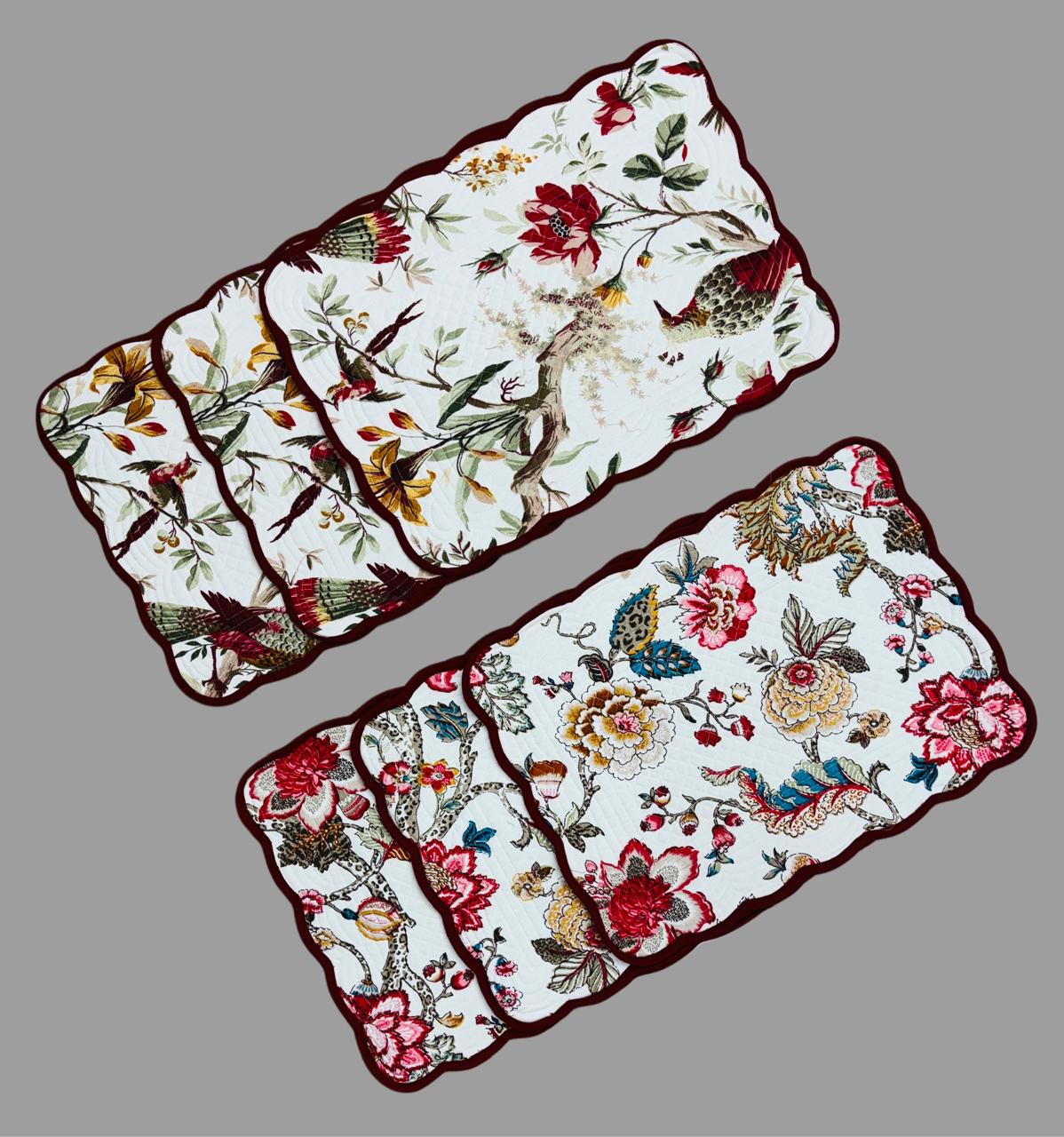 Pure cotton quilted dining table placemats (set of 6)