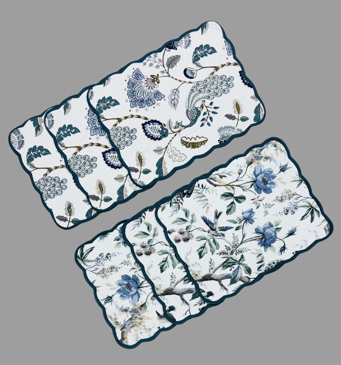 Pure cotton quilted dining table placemats (set of 6)