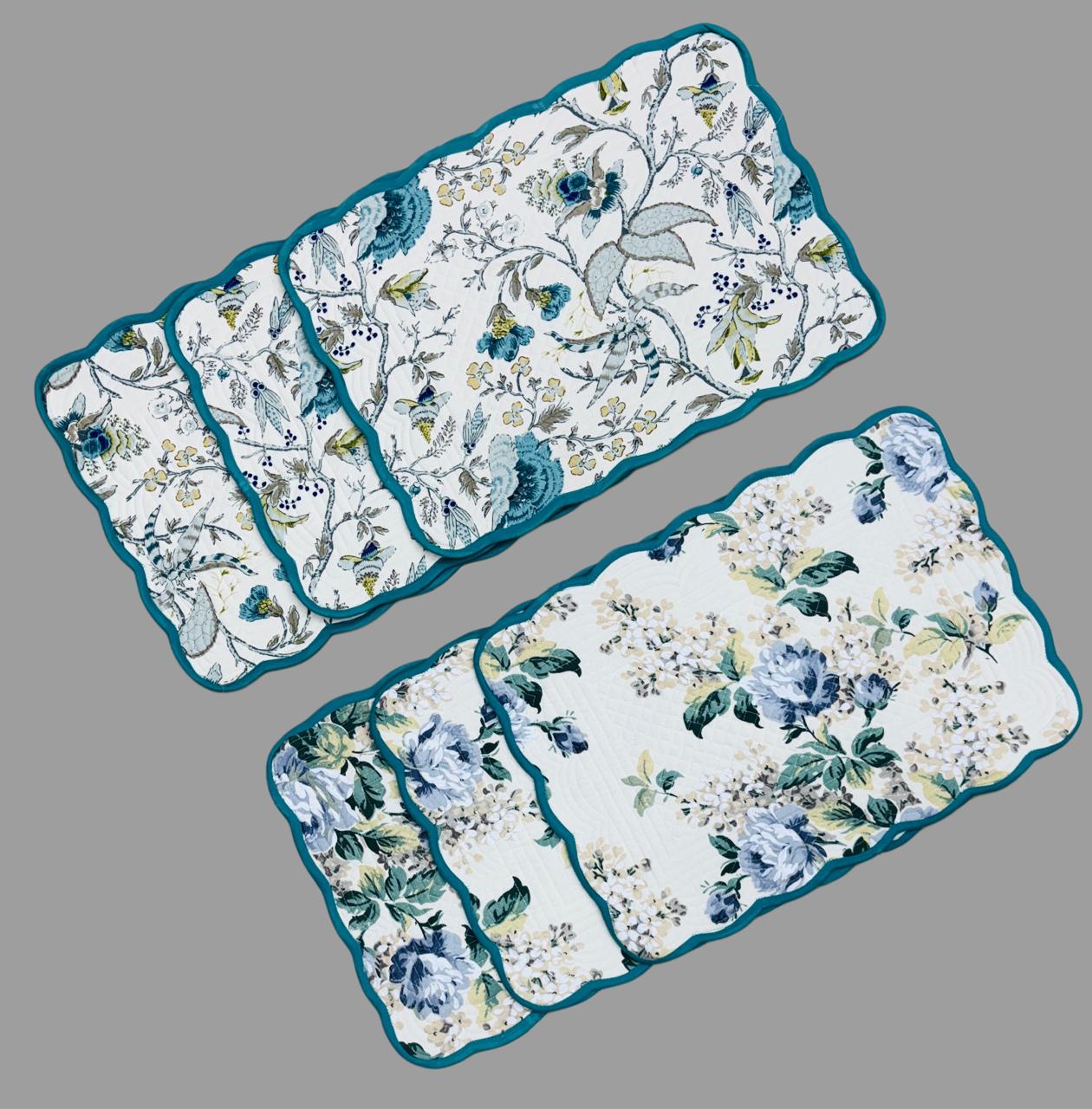 Pure cotton quilted dining table placemats (set of 6)