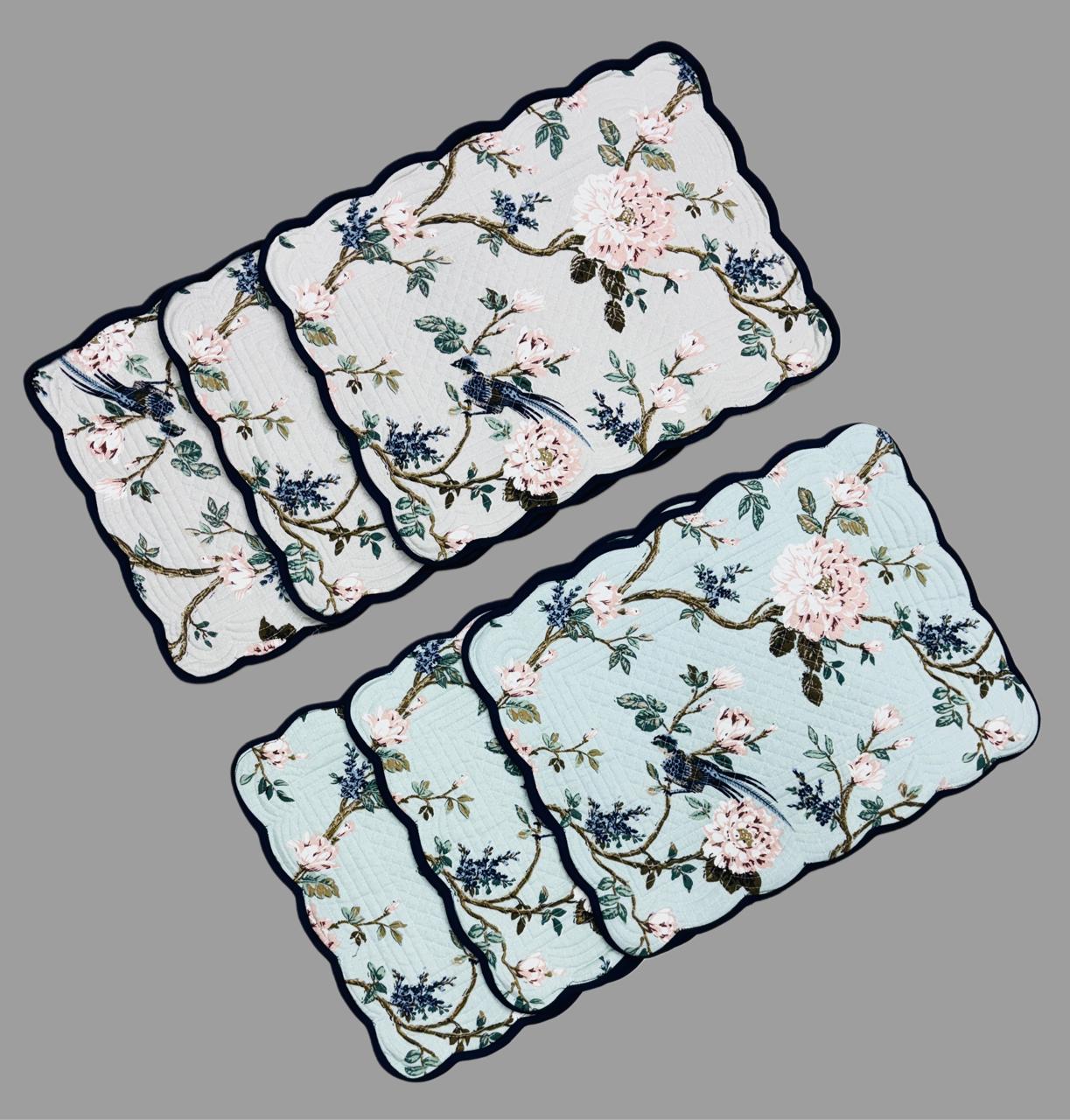 Pure cotton quilted dining table placemats (set of 6)
