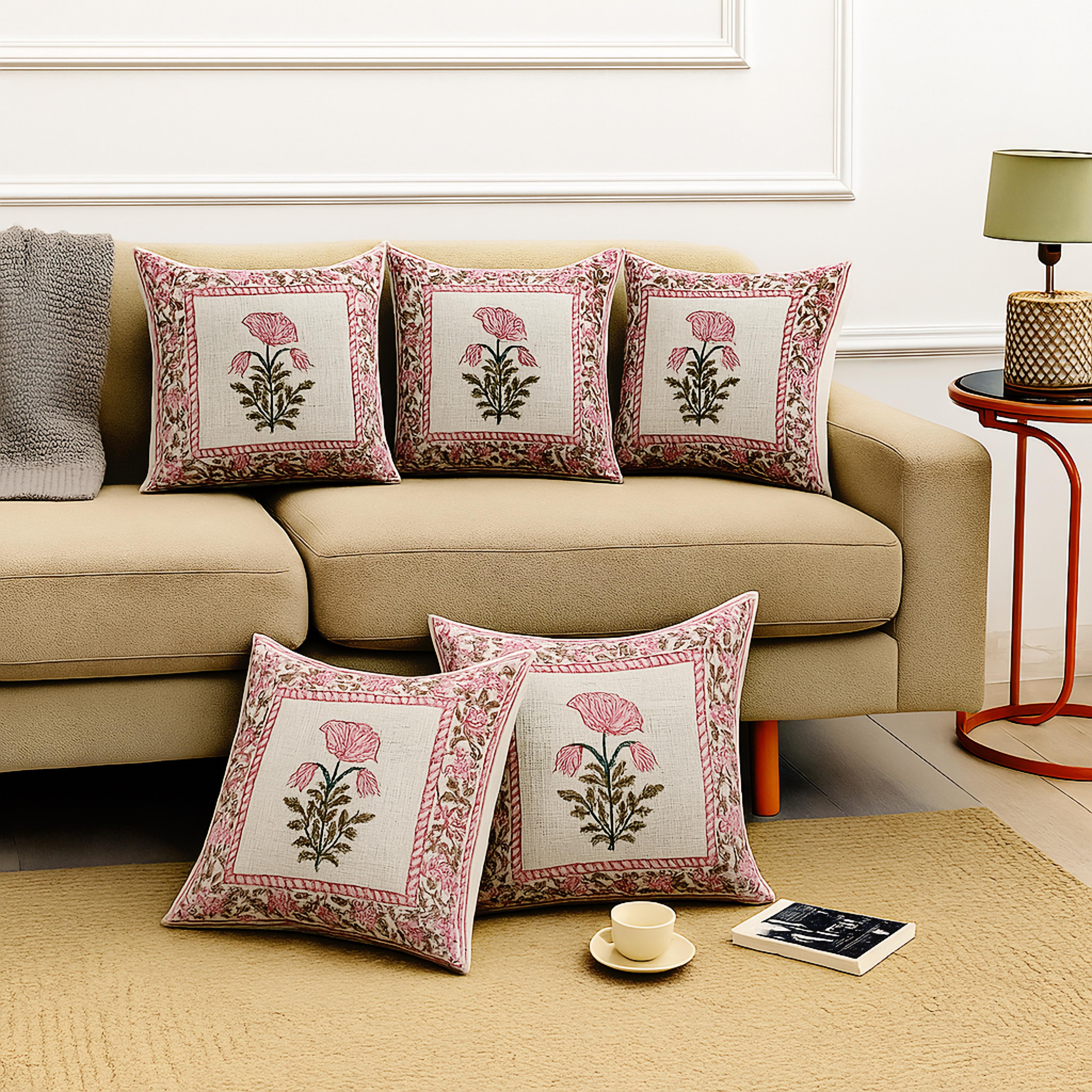 Premium Cotton TNT Jute textured Cushion Covers (16x16 inches)