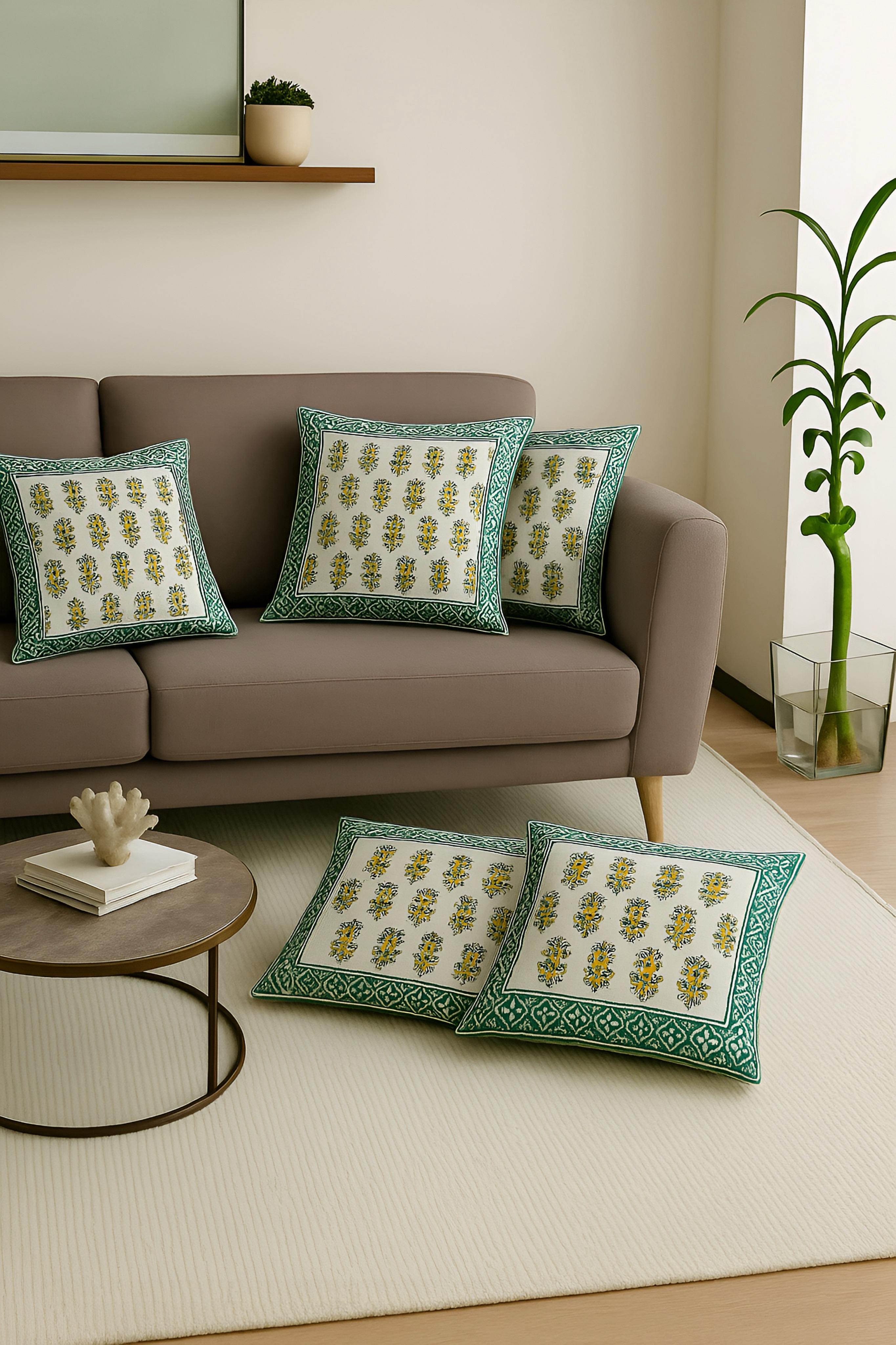 Pure Cotton Hand-block printed Cushion Covers