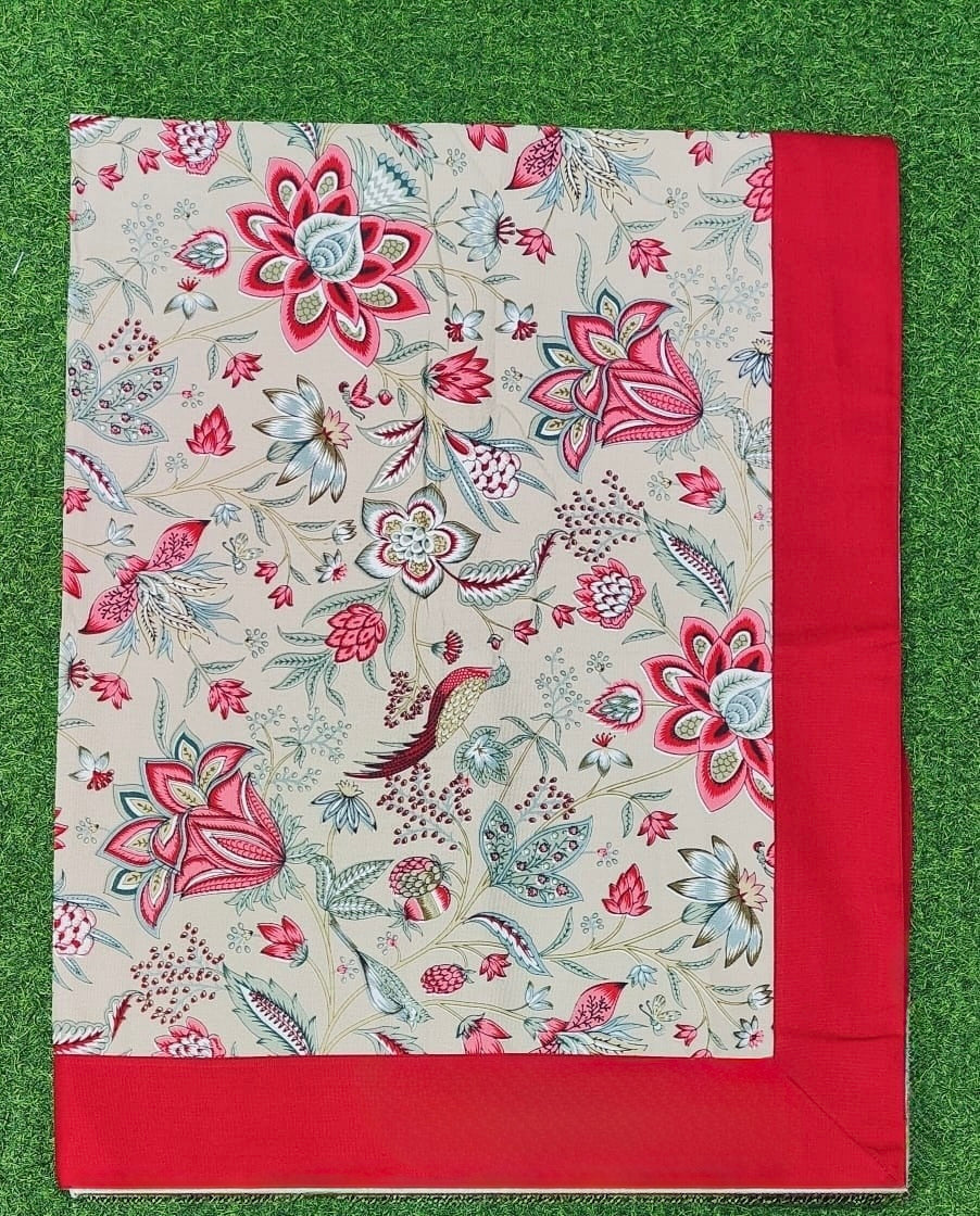 Pure casemate cotton 6 seater dining table cover (60x90 inches)