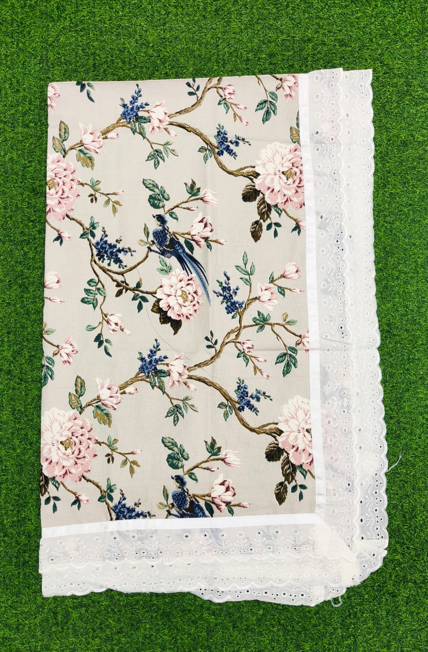 Pure cotton laced table covers for 6 seater dining tables (60x90 inches)
