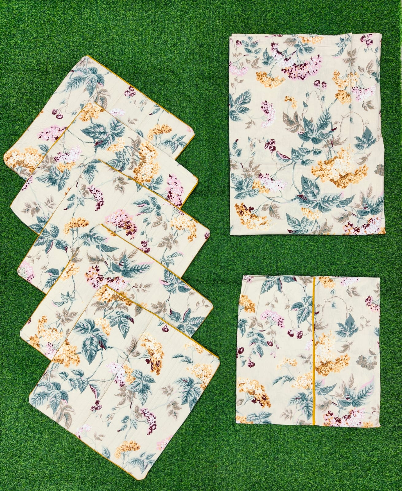 Pure cotton printed 8 piece traditional diwan sets