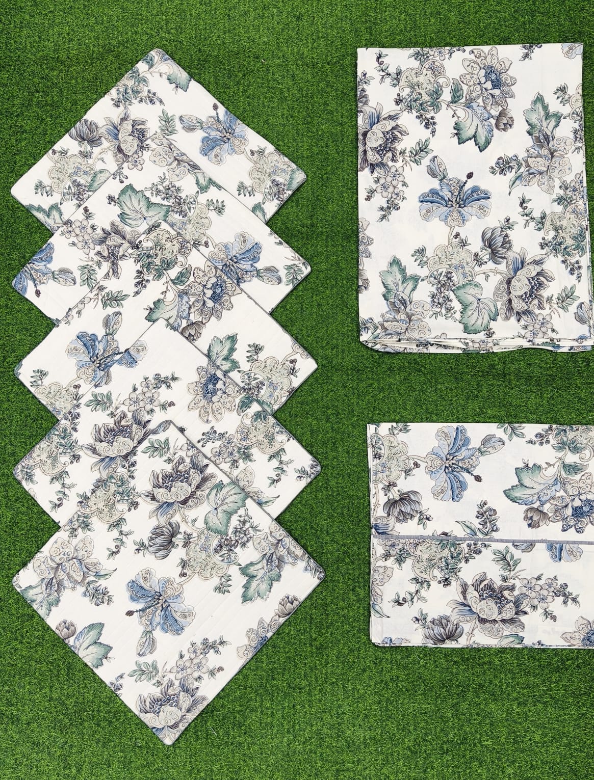 Pure cotton printed 8 piece traditional diwan sets