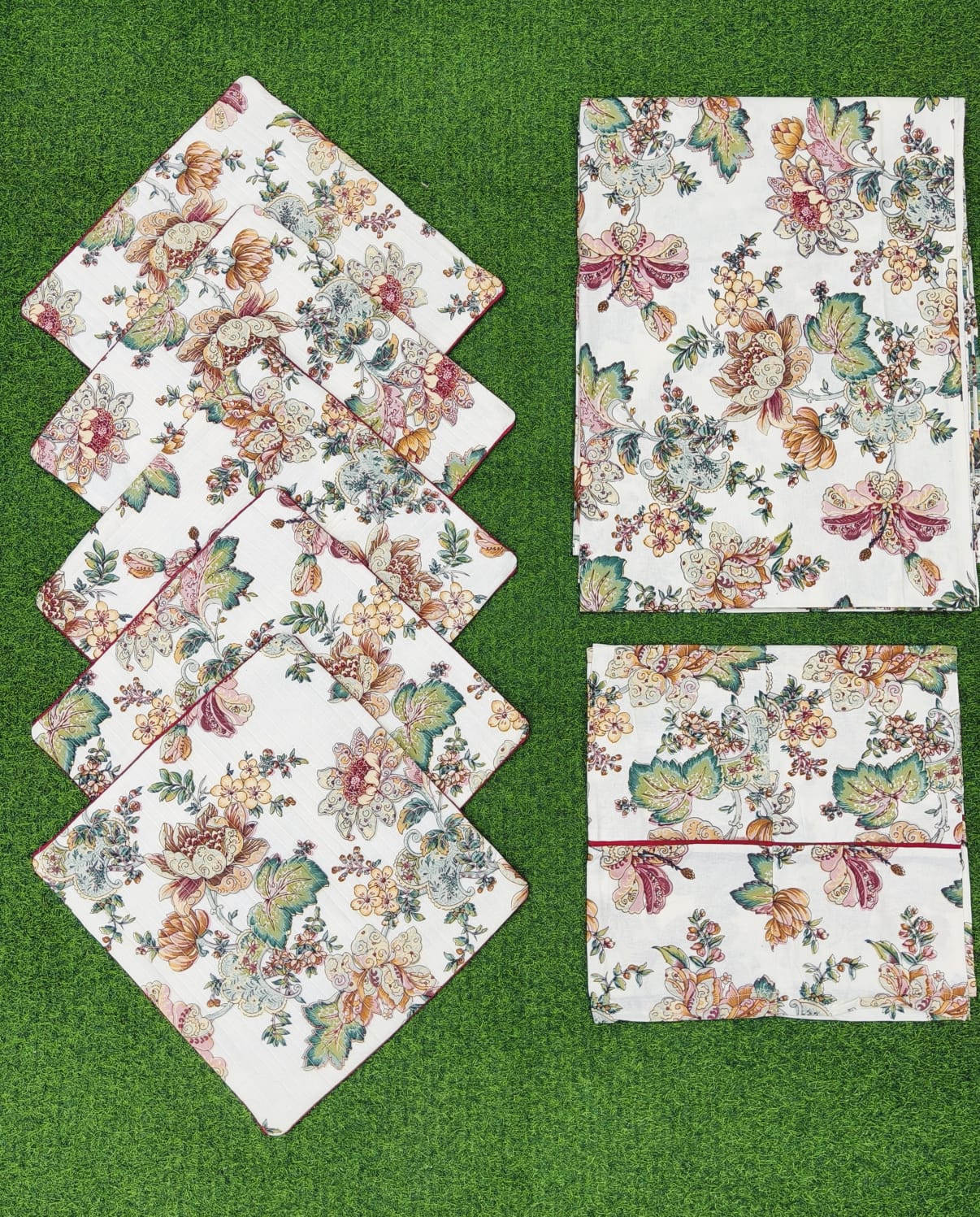 Pure cotton printed 8 piece traditional diwan sets